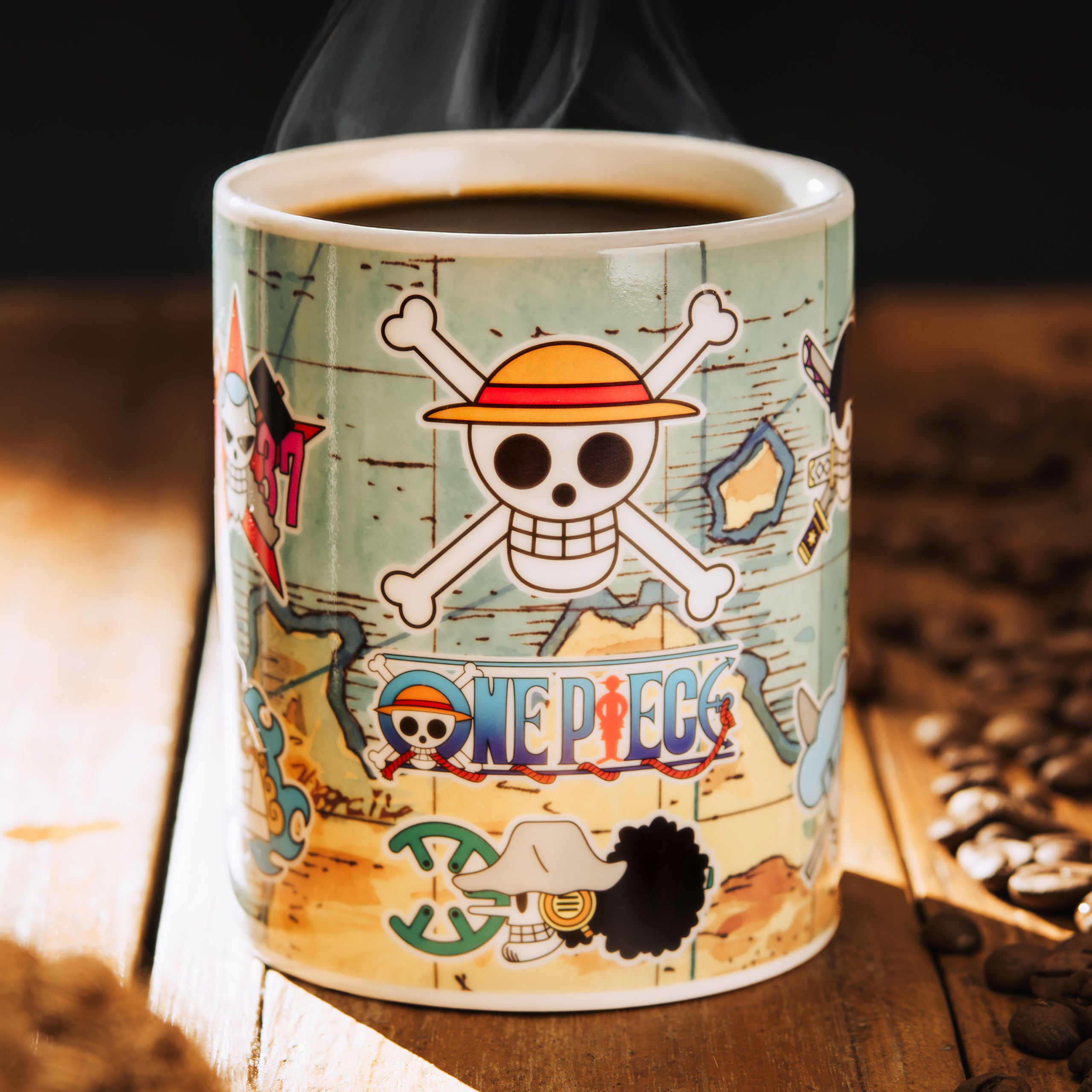 Zdjęcie produktu One Piece - Mapa South Blue Kubek z efektem termicznym