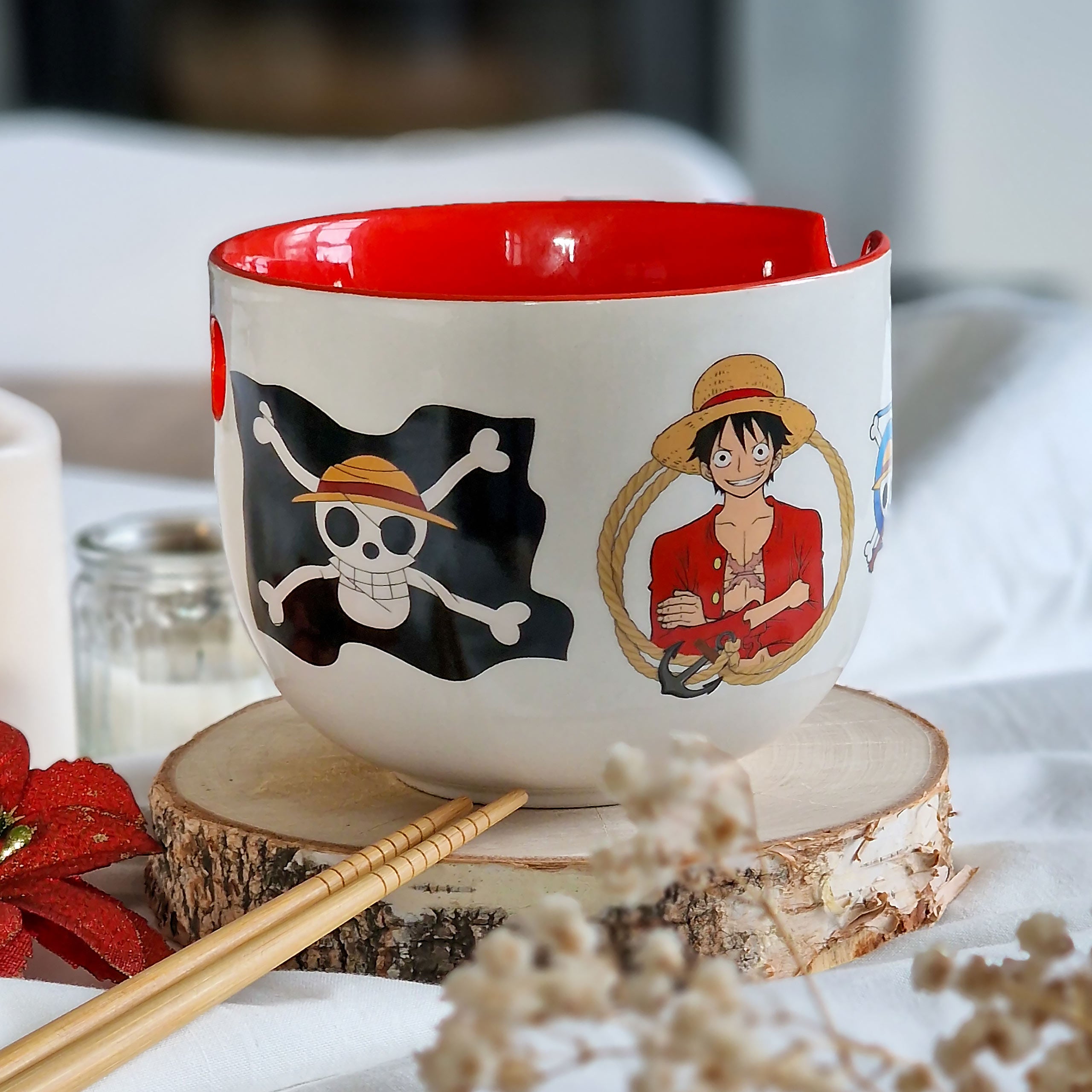 Zdjęcie produktu One Piece - Monkey D. Luffy miska do ramenu z pałeczkami