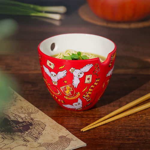 Zdjęcie produktu Miseczka Ramen z Magicznymi Symbolami i Pałeczkami - Harry Potter