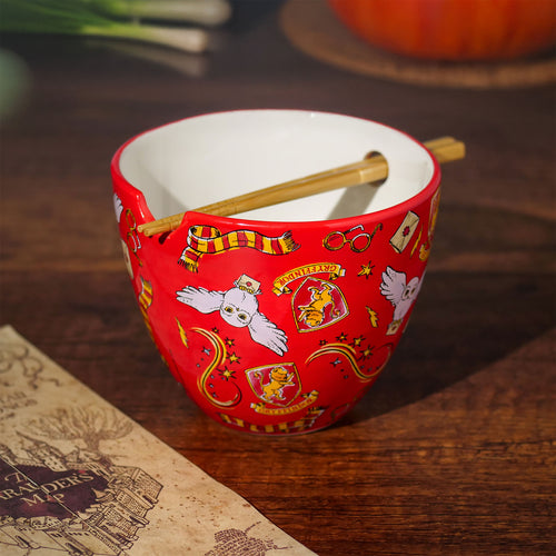 Zdjęcie produktu Miseczka Ramen z Magicznymi Symbolami i Pałeczkami - Harry Potter