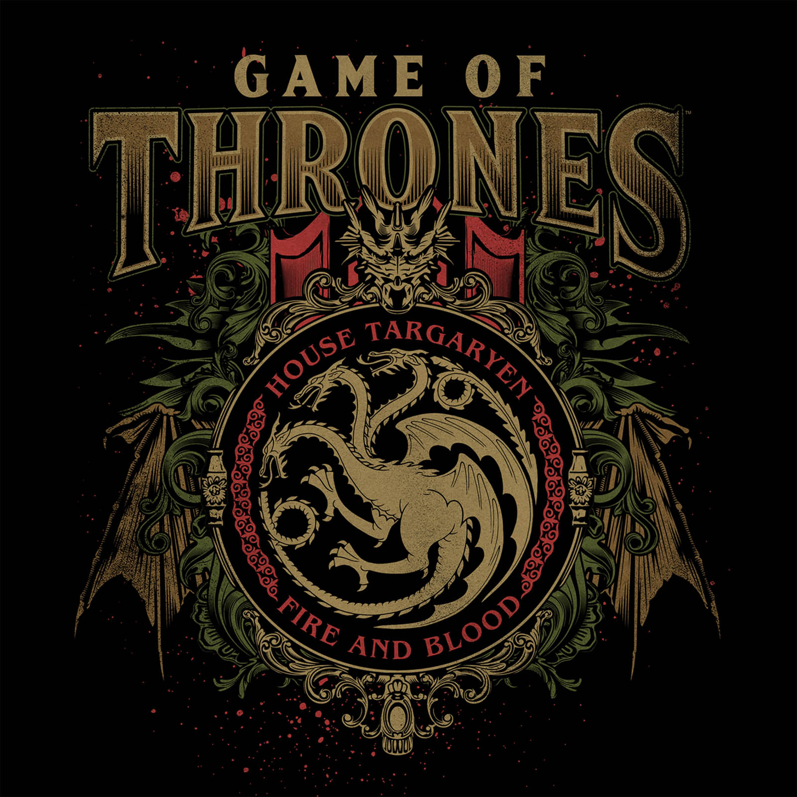 Zdjęcie produktu Game of Thrones - Koszulka Targaryen Ornaments czarna