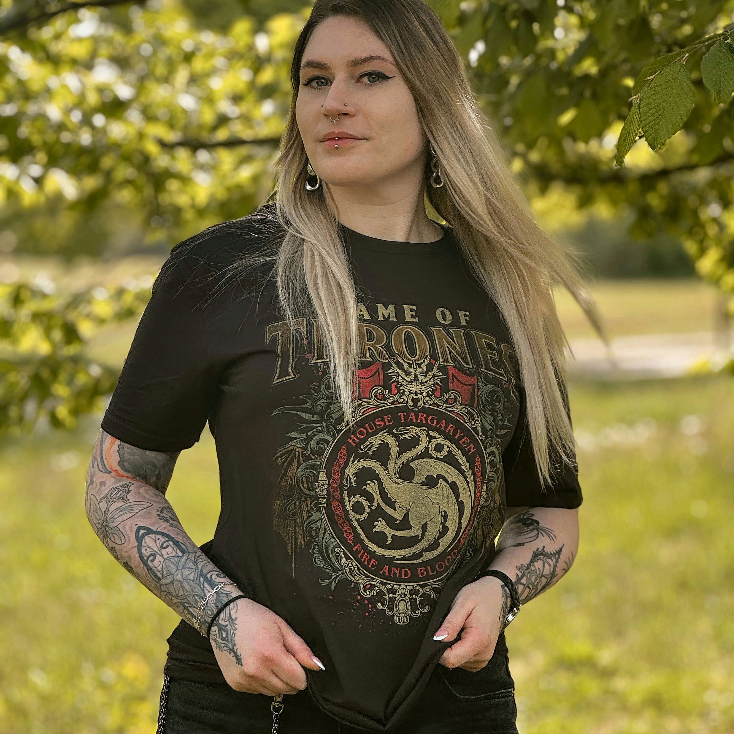 Zdjęcie produktu Game of Thrones - Koszulka Targaryen Ornaments czarna