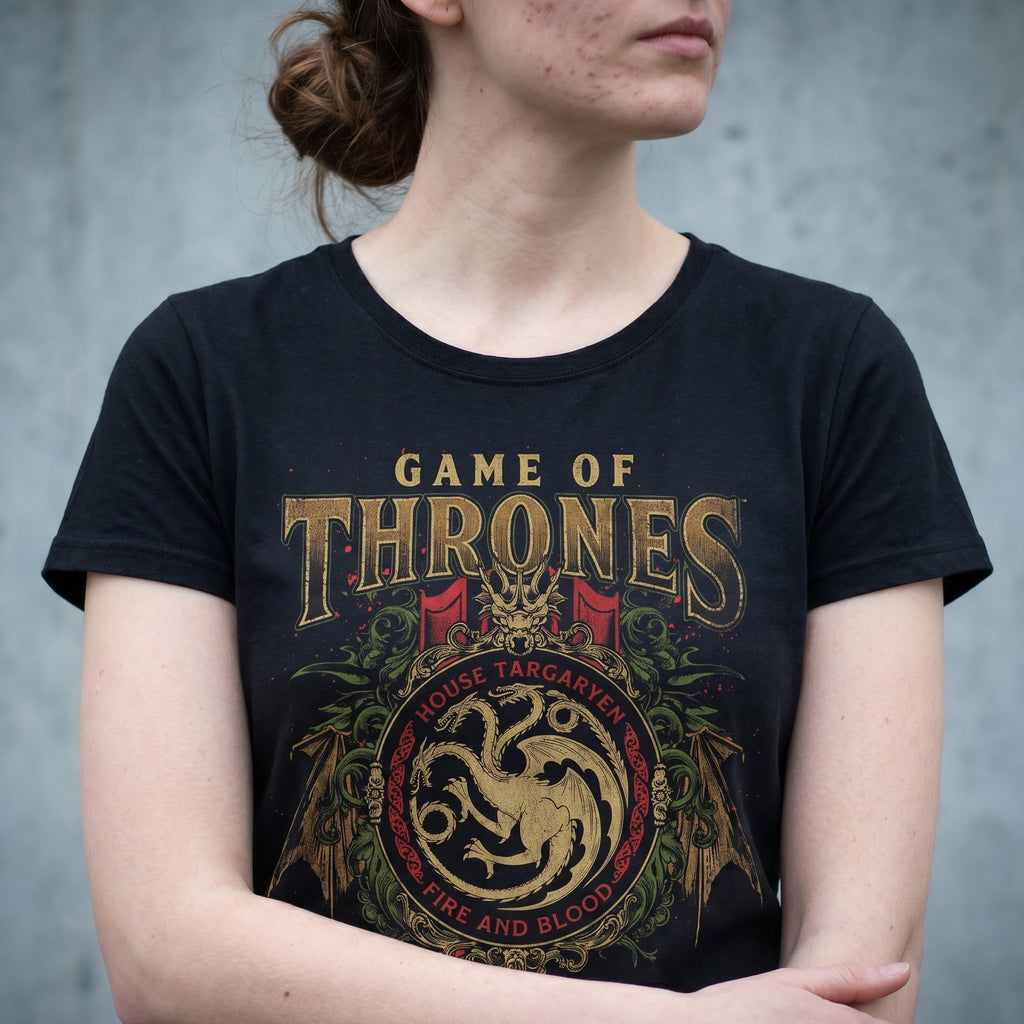 Zdjęcie produktu Game of Thrones - Koszulka Targaryen Ornaments czarna