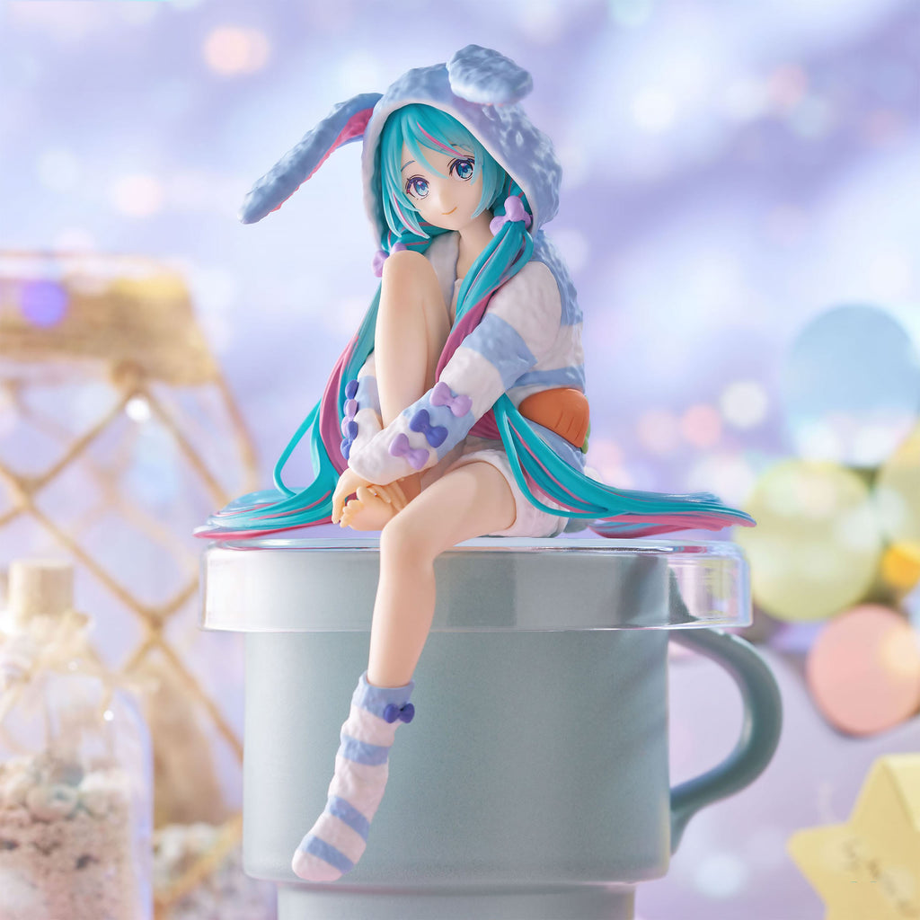 Product image Hatsune Miku - Miku Rabbit Ear Hood Pajama Blue Noodle Stopper Figure