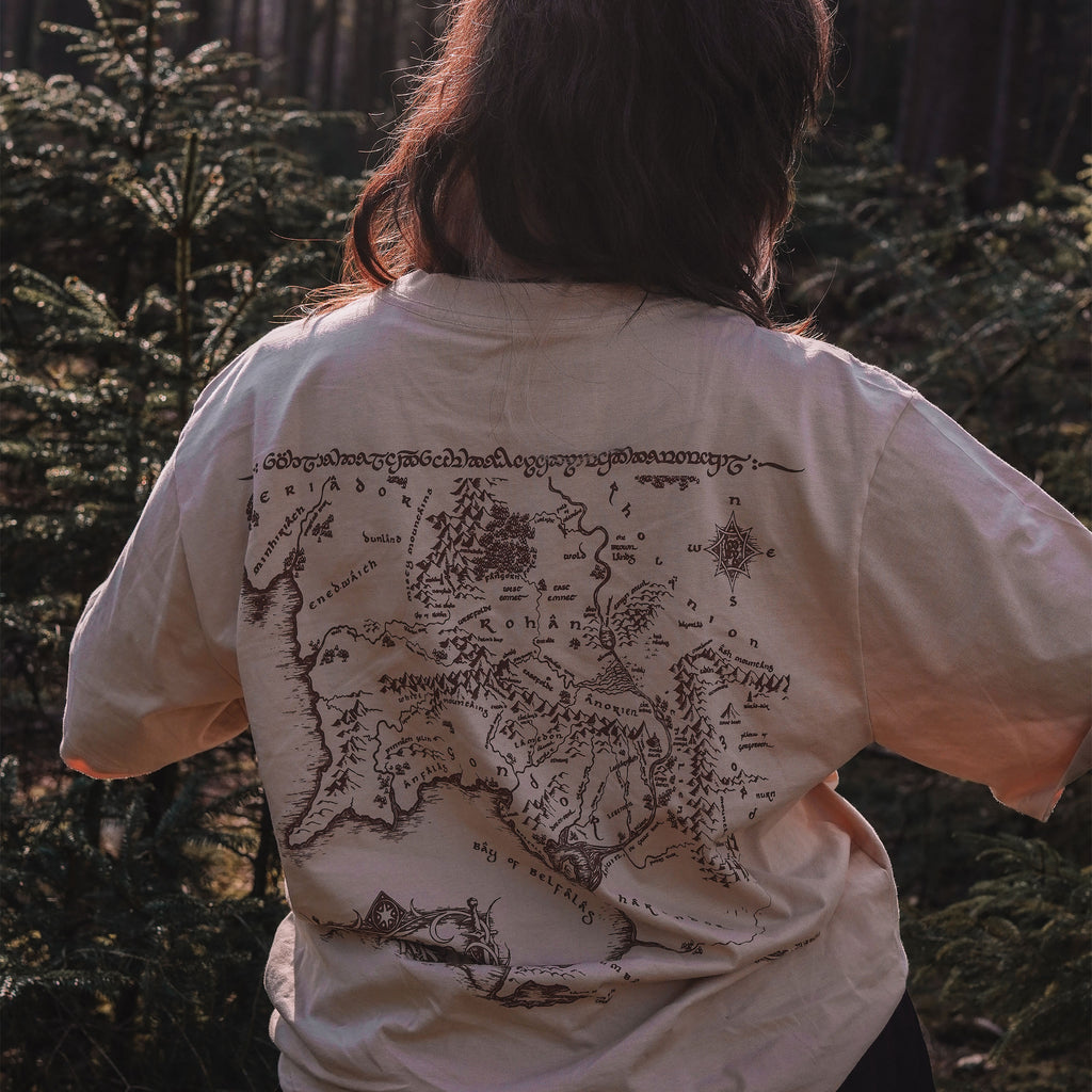 Zdjęcie produktu Władca Pierścieni - Drużyna Rohan i Gondor Oversize T-Shirt beżowy