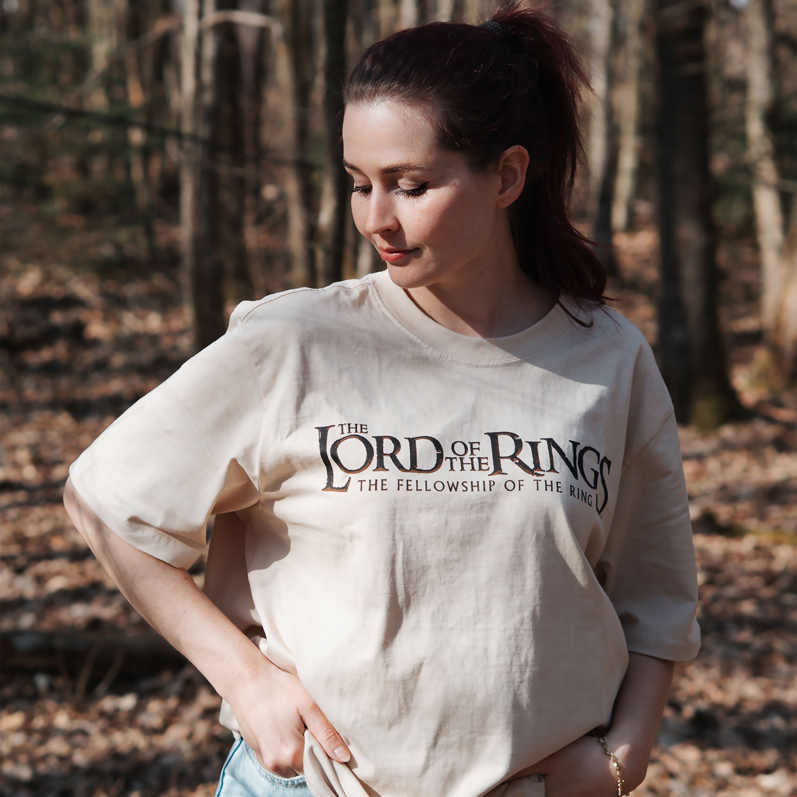 Zdjęcie produktu Władca Pierścieni - Drużyna Rohan i Gondor Oversize T-Shirt beżowy