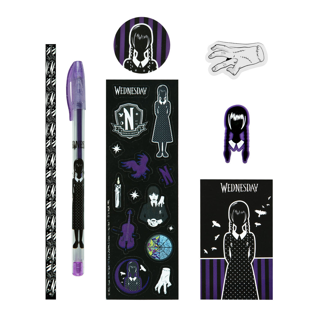 Zdjęcie produktu Zestaw piśmienniczy Wednesday Addams, 8-elementowy