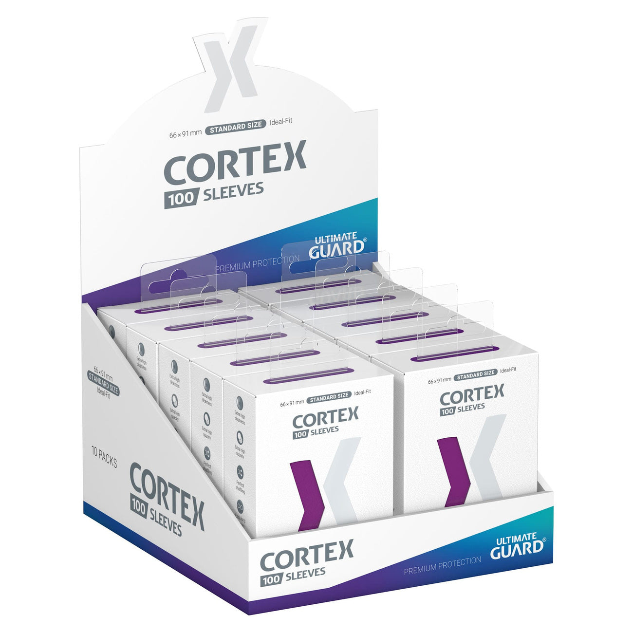 Zdjęcie produktu Koszulki na karty Cortex fioletowe 100 szt. Ultimate Guard do TCG rozmiar standardowy