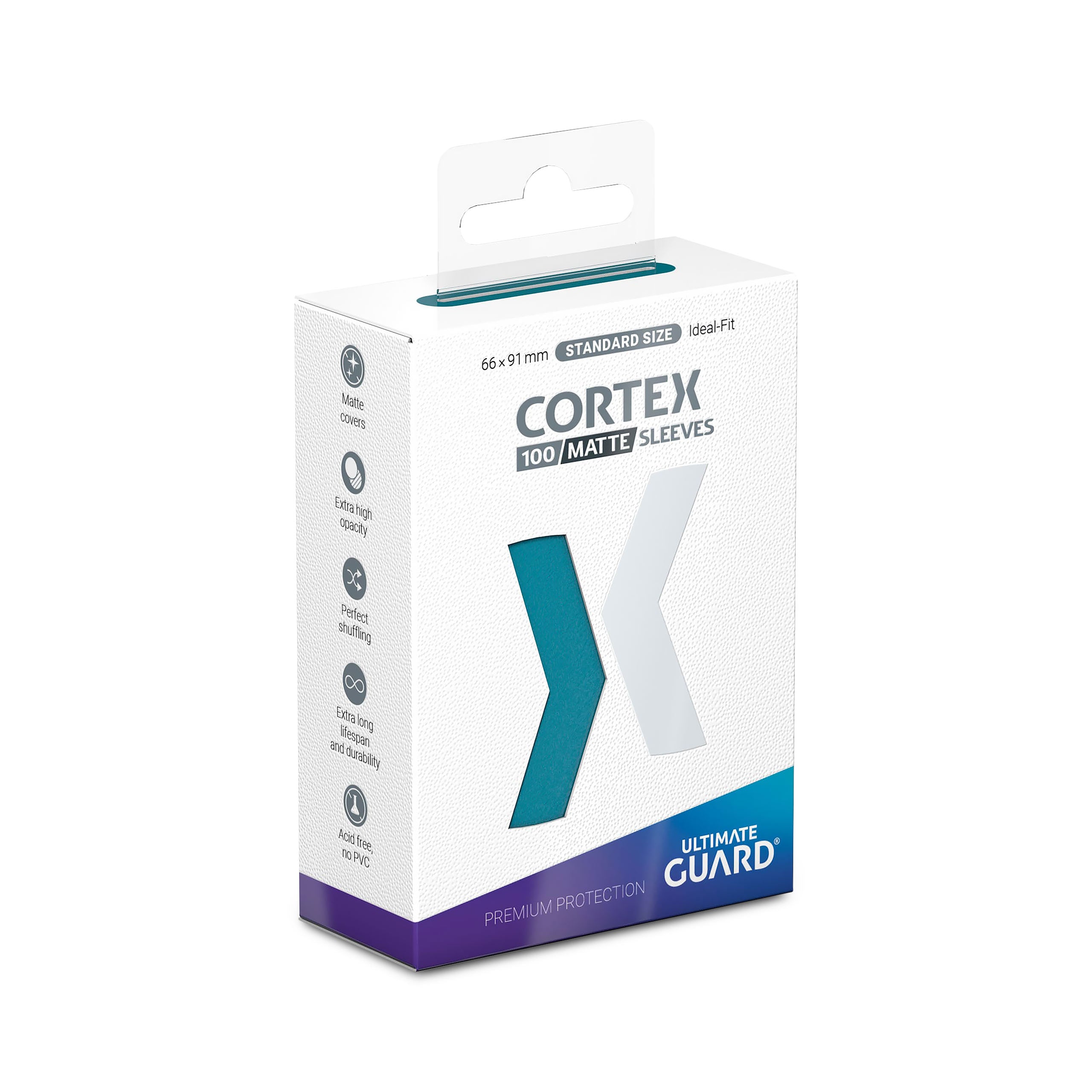 Zdjęcie produktu Koszulki na karty Cortex - petrolowy mat - zestaw 100 - Ultimate Guard - standardowy rozmiar TCG