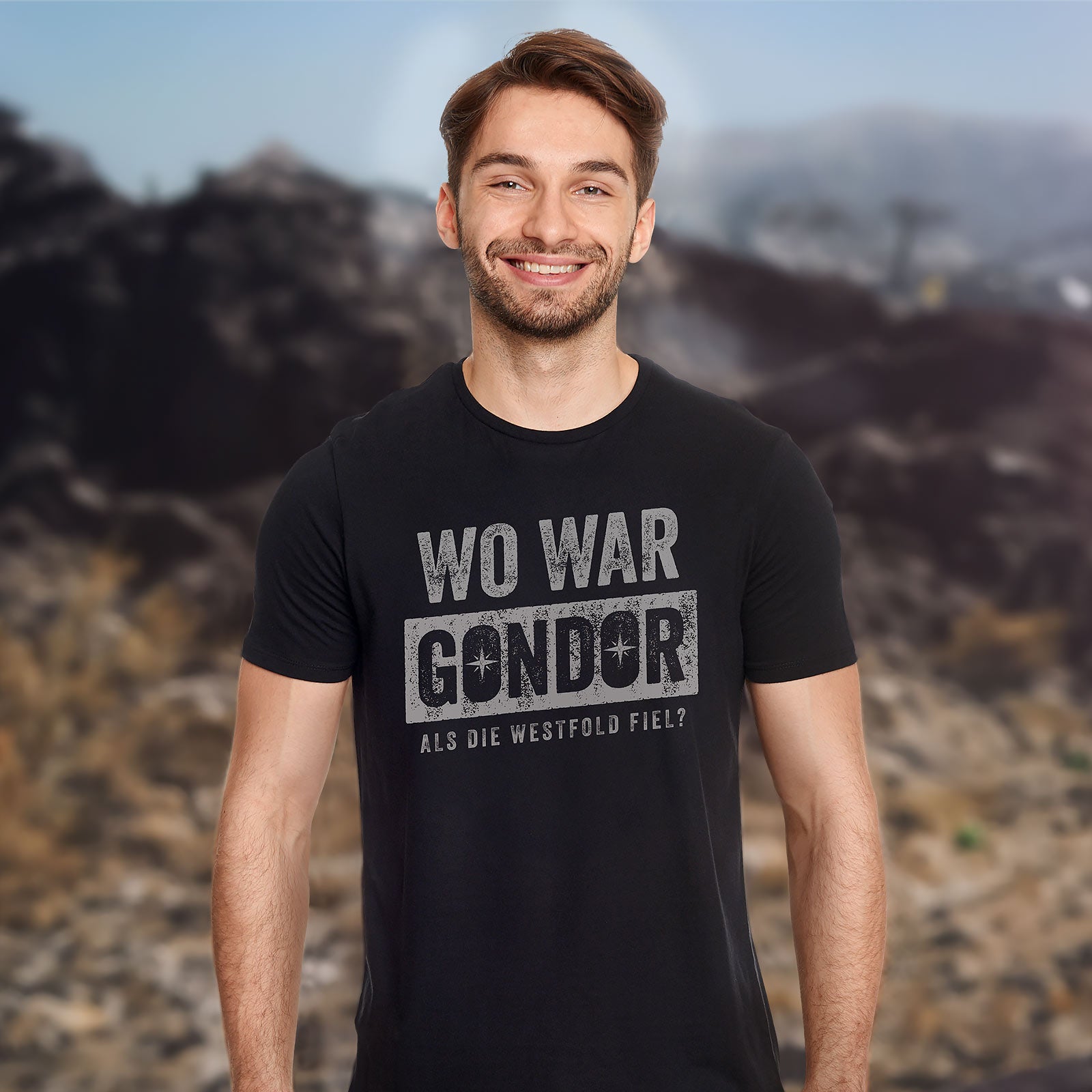 Zdjęcie produktu Gdzie było T-Shirt dla fanów Władcy Pierścieni czarne