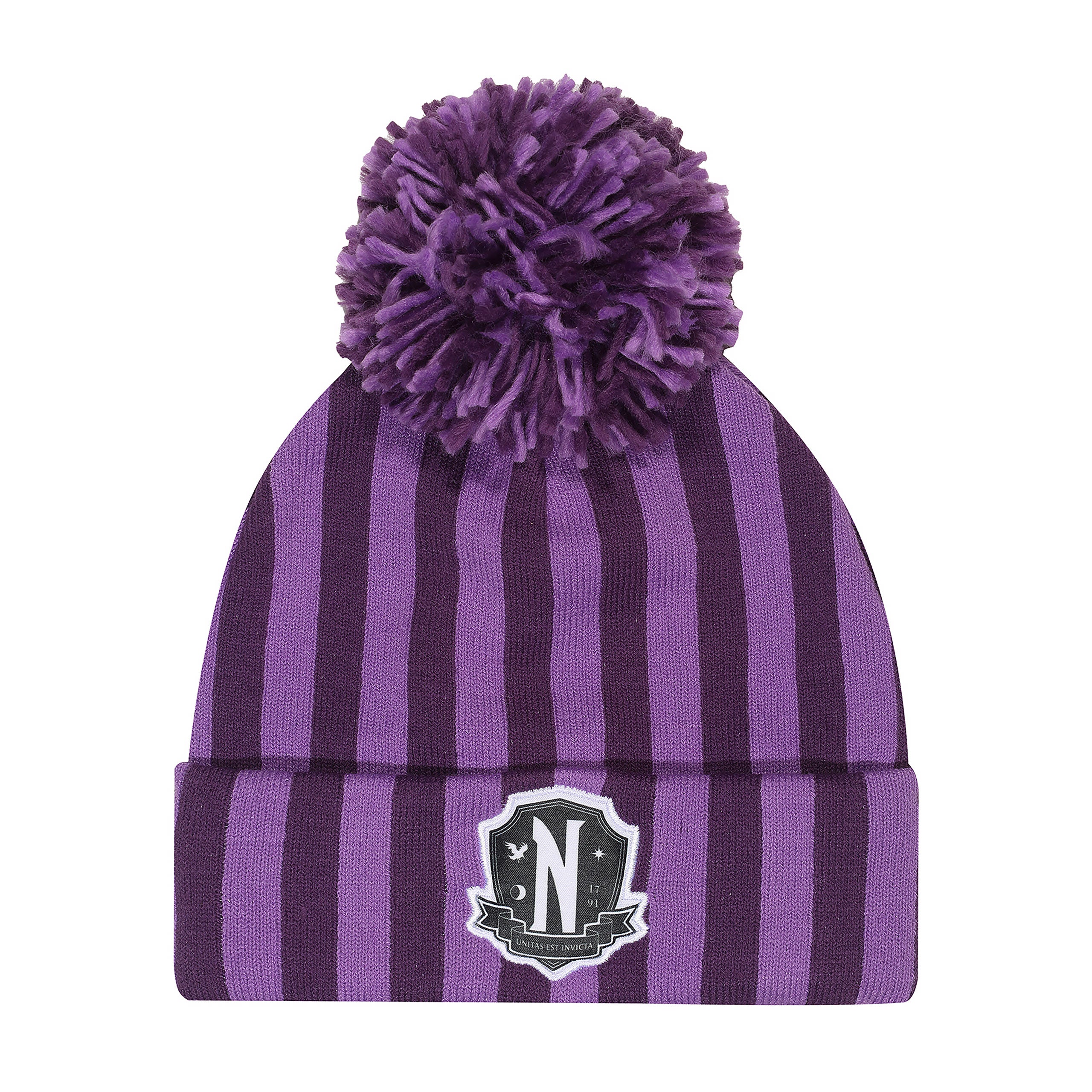 Zdjęcie produktu Wednesday - Czapka z pomponem z logo Nevermore