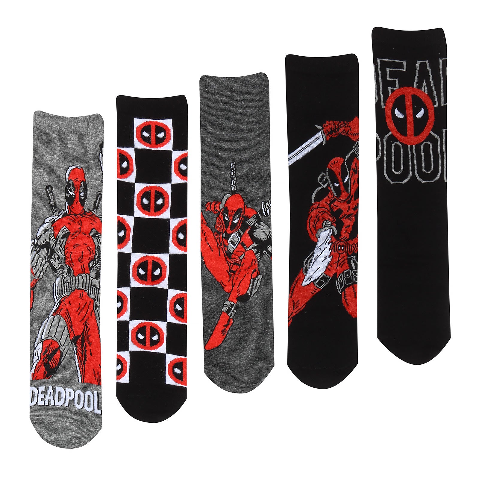 Product image Deadpool - Logo and Pose Socks 5-Pack in Gift Box