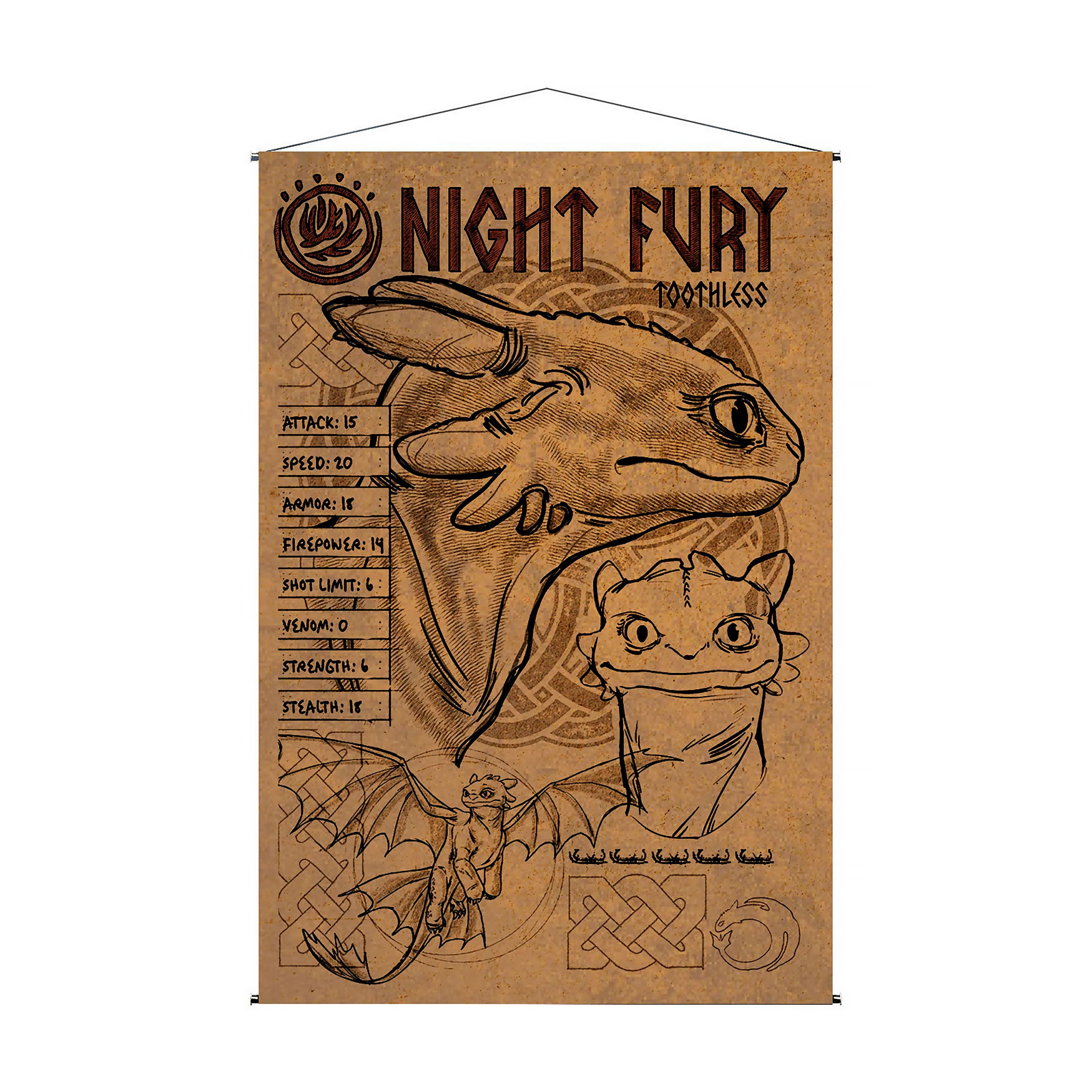 Zdjęcie produktu Jak wytresować smoka – Night Fury Wall Scroll