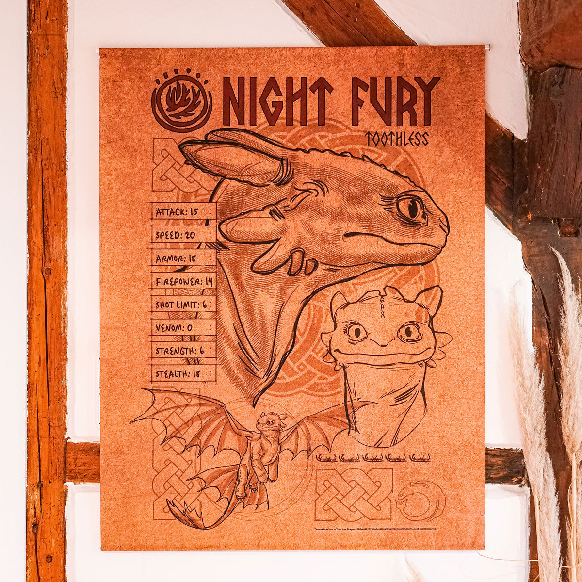 Zdjęcie produktu Jak wytresować smoka – Night Fury Wall Scroll