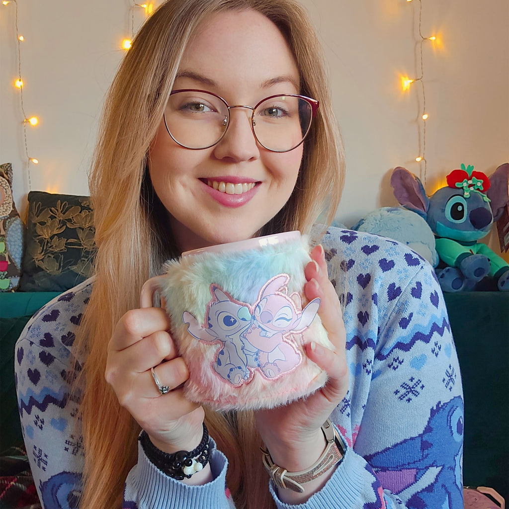 Zdjęcie produktu Kubek Stitch i Angel z pluszowym pokrowcem - Lilo & Stitch