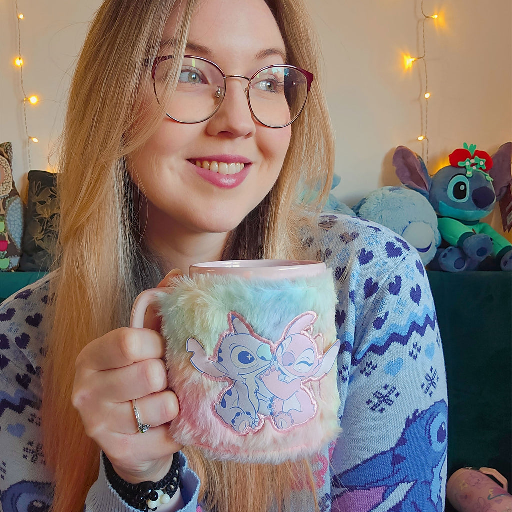 Zdjęcie produktu Kubek Stitch i Angel z pluszowym pokrowcem - Lilo & Stitch