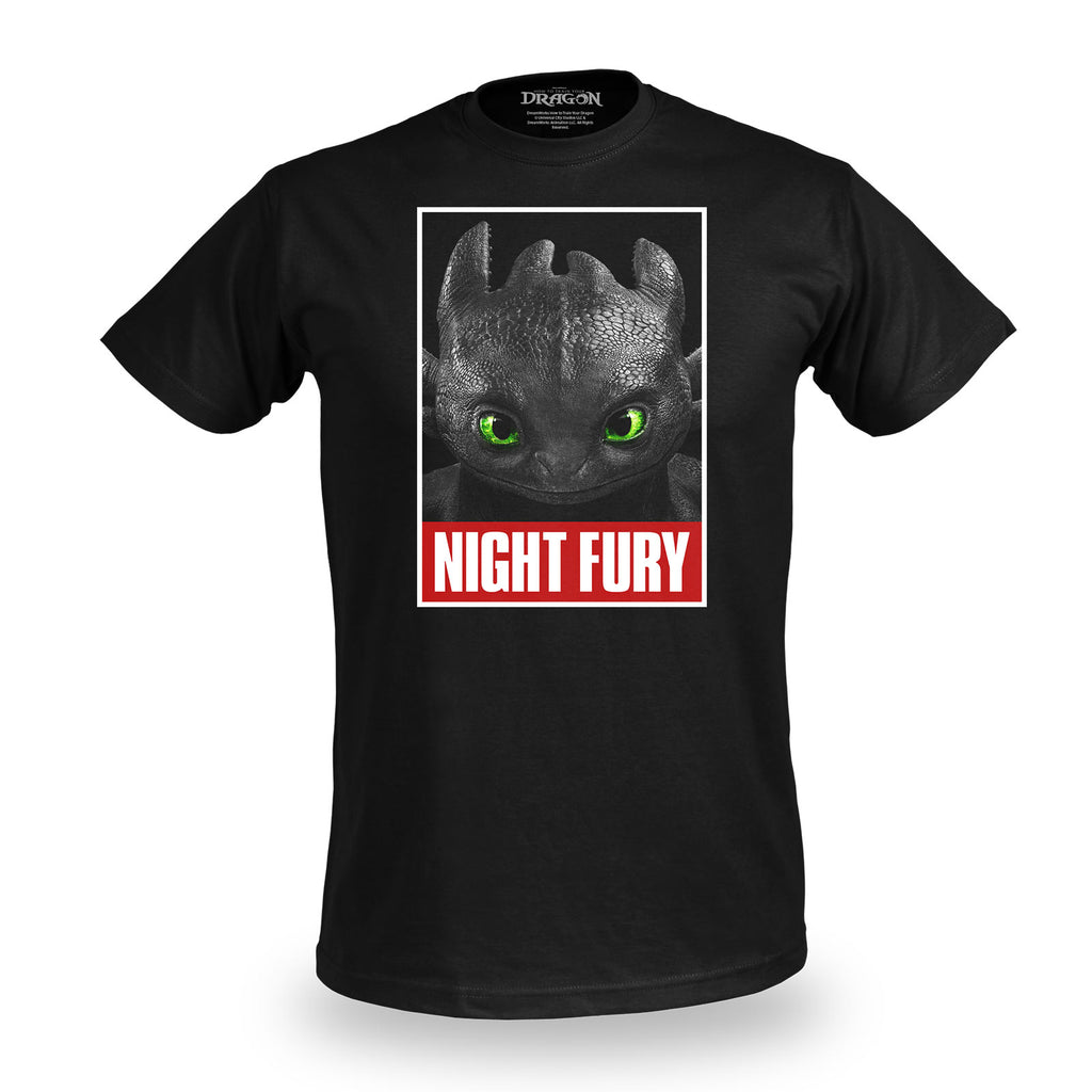 Zdjęcie produktu Jak wytresować smoka - koszulka z czarnym nadrukiem Night Fury Poster