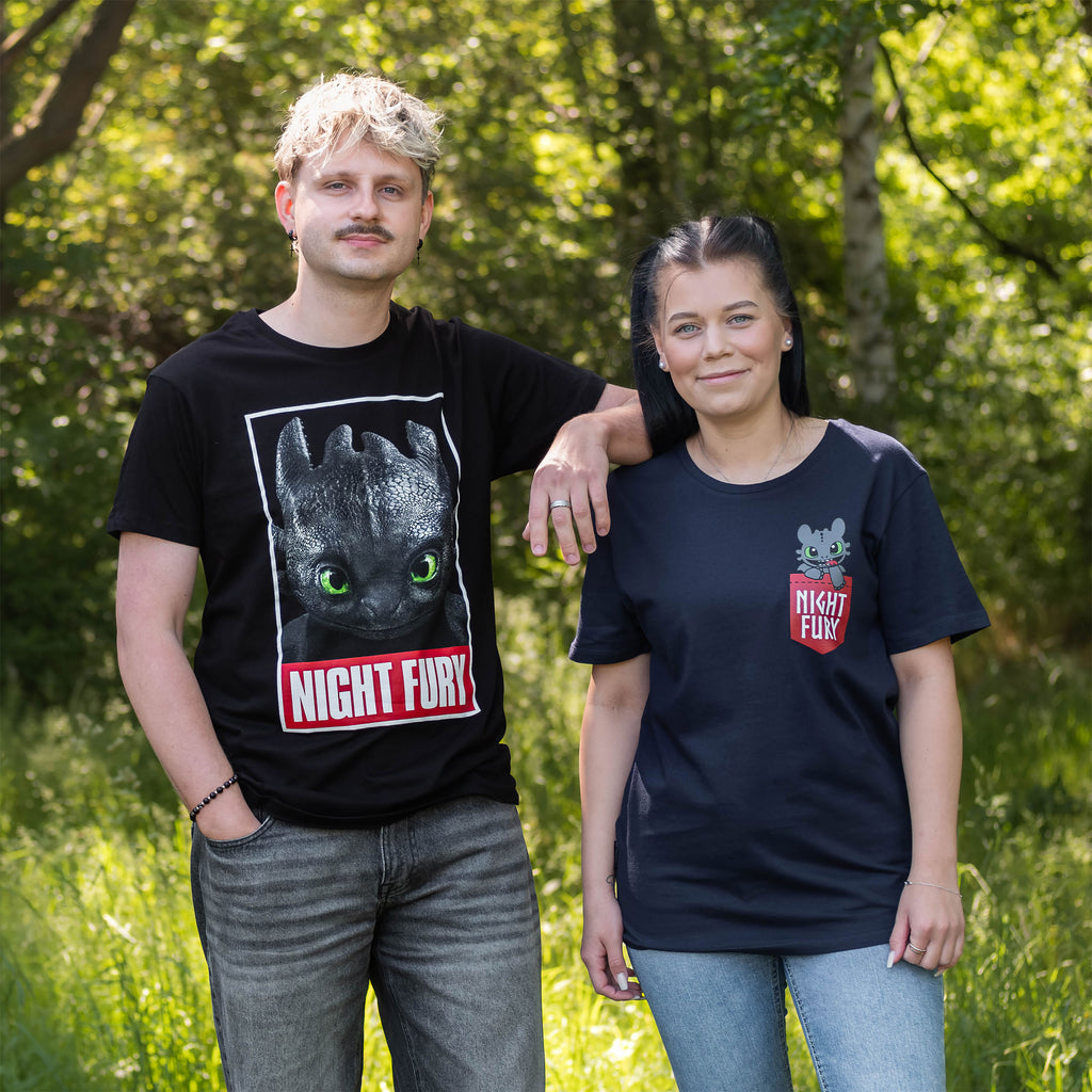 Zdjęcie produktu Jak wytresować smoka - koszulka z czarnym nadrukiem Night Fury Poster