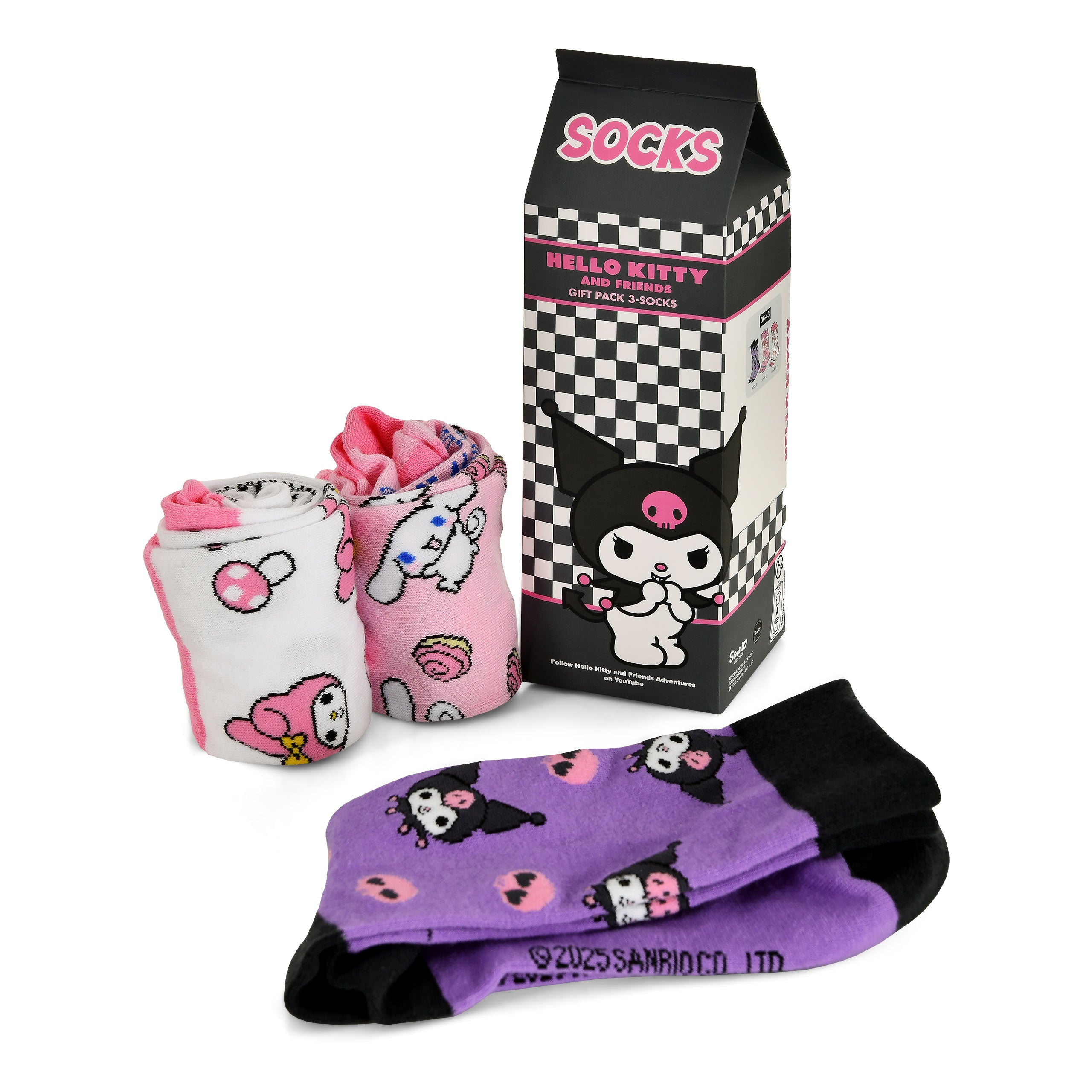 Zdjęcie produktu Sanrio - Hello Kitty and Friends zestaw 3 par skarpetek w pudełku prezentowym