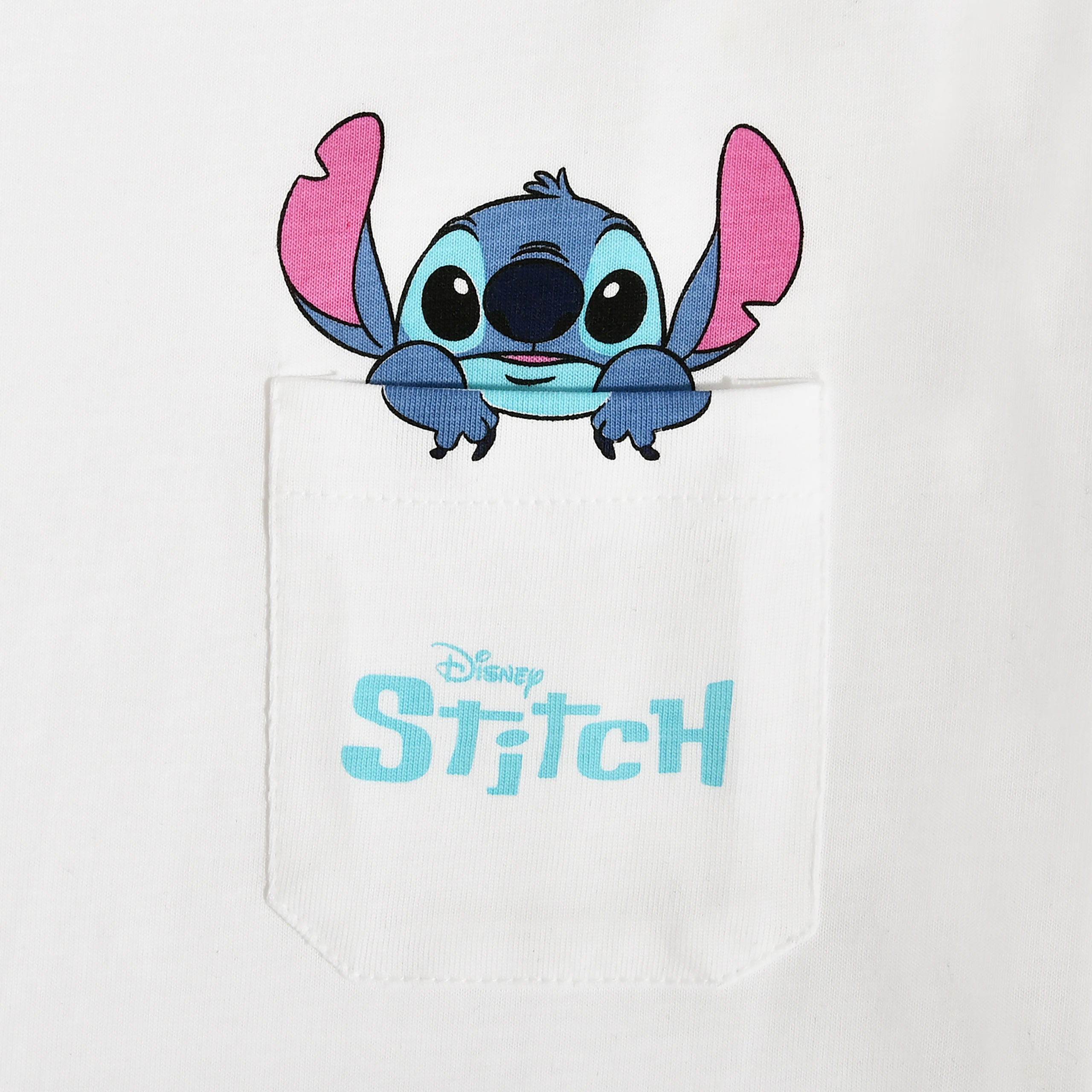 Zdjęcie produktu Biała koszulka z kieszonką Stitch - Lilo & Stitch