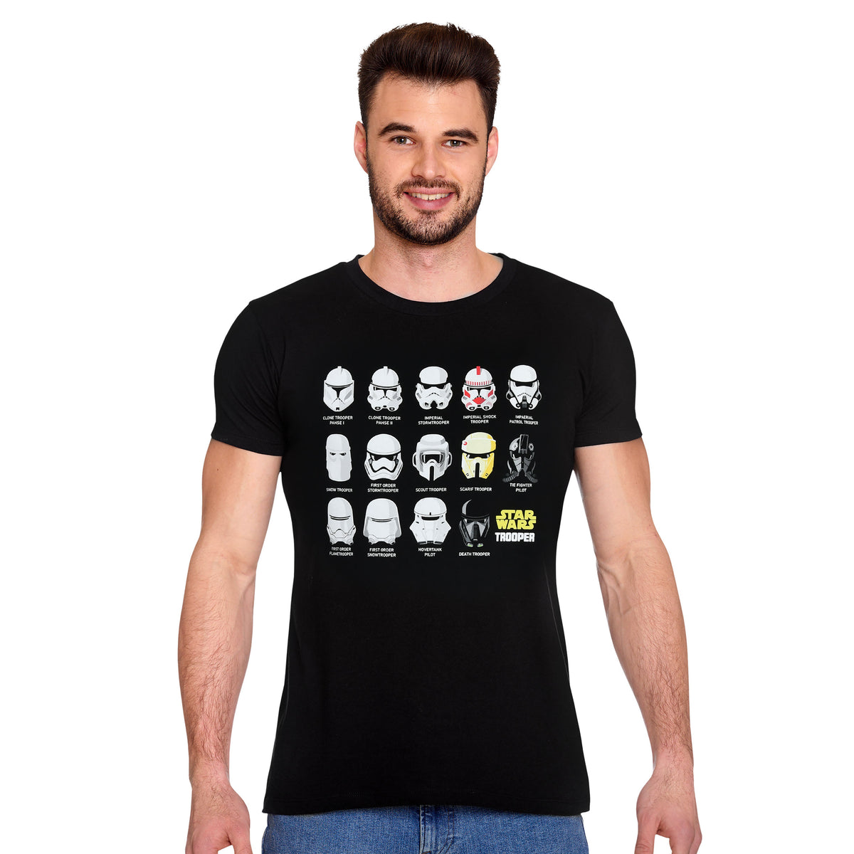 Zdjęcie produktu Koszulka z kolażem hełmu szturmowca czarna - Star Wars