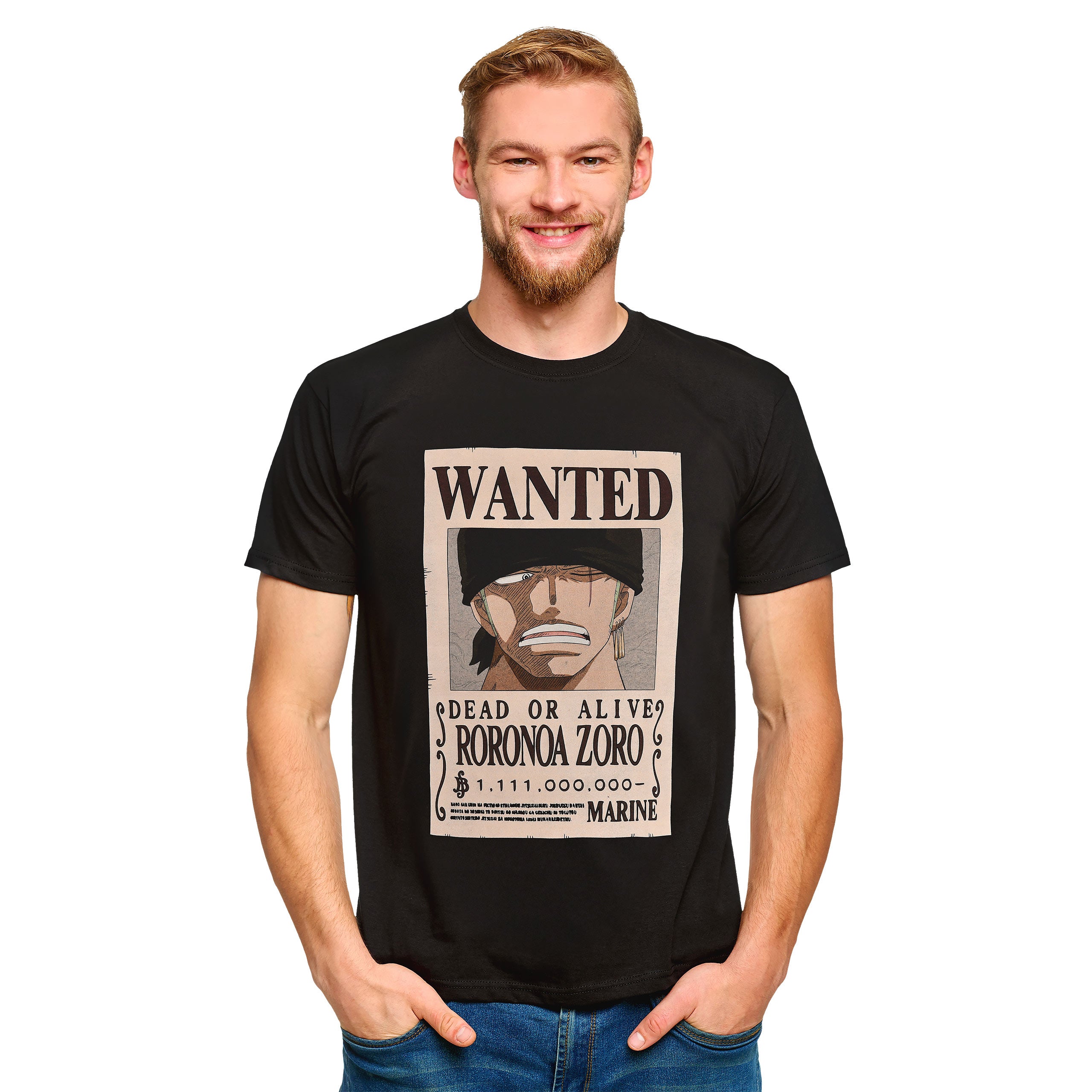 Product image One Piece - Roronoa Zoro Wanted T-Shirt black
