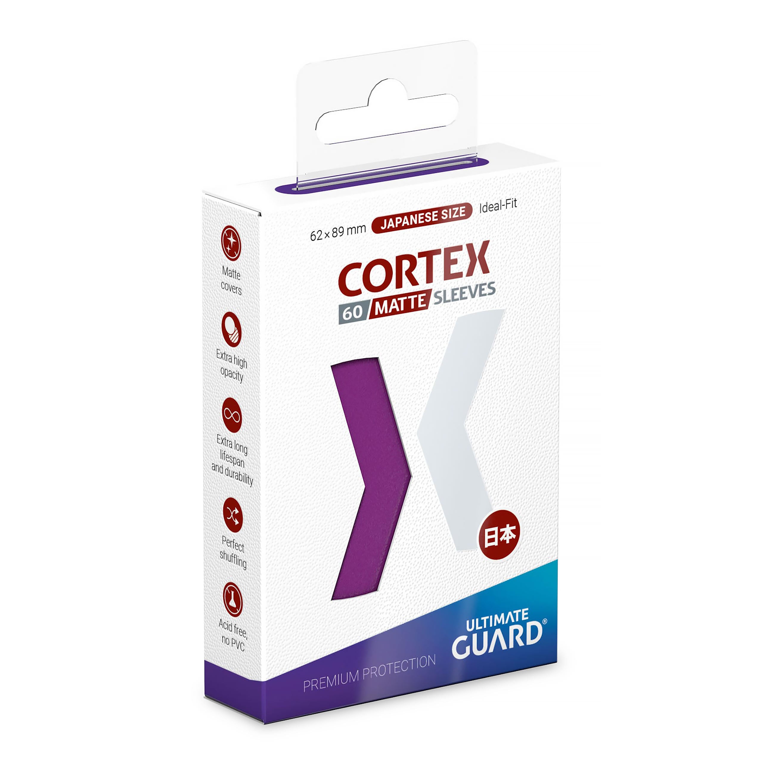 Zdjęcie produktu Koszulki na karty Ultimate Guard Cortex matowy fiolet – rozmiar japoński, zestaw 60 szt.