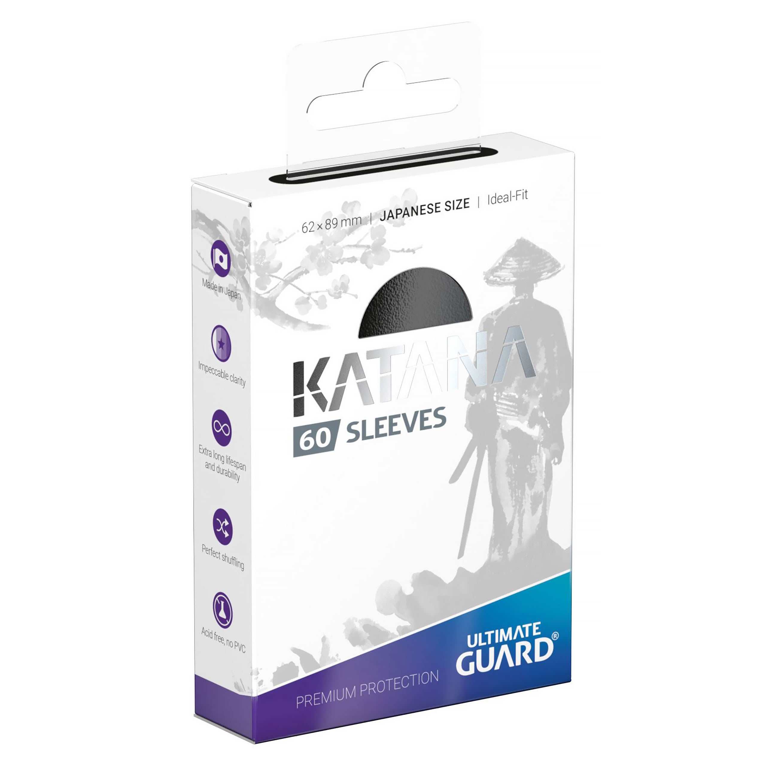 Zdjęcie produktu Koszulki na karty Katana czarne zestaw 60 szt. Ultimate Guard do TCG – rozmiar japoński