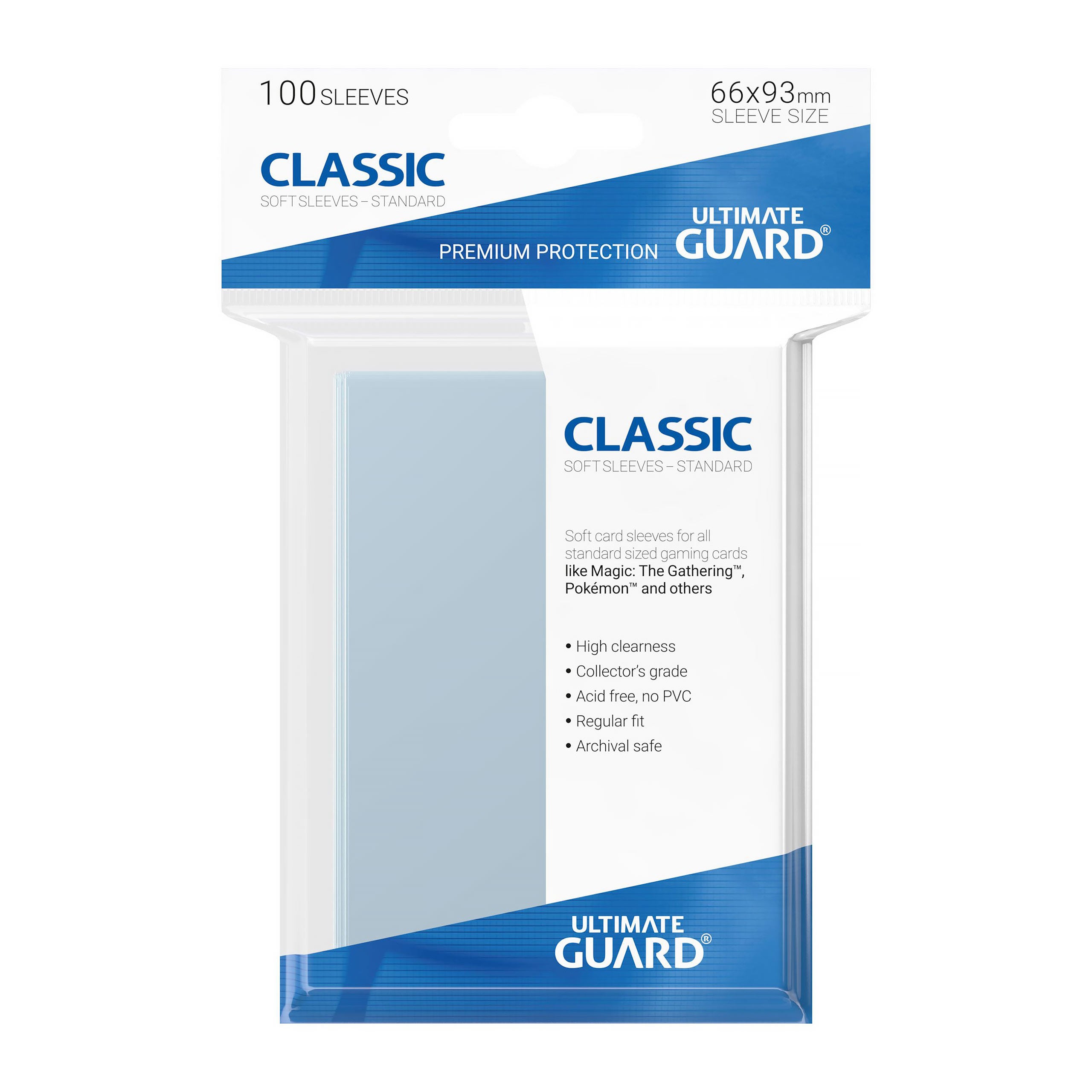 Zdjęcie produktu Ultimate Guard Classic Soft Sleeves Zestaw 100 sztuk Przezroczyste Standardowy Rozmiar