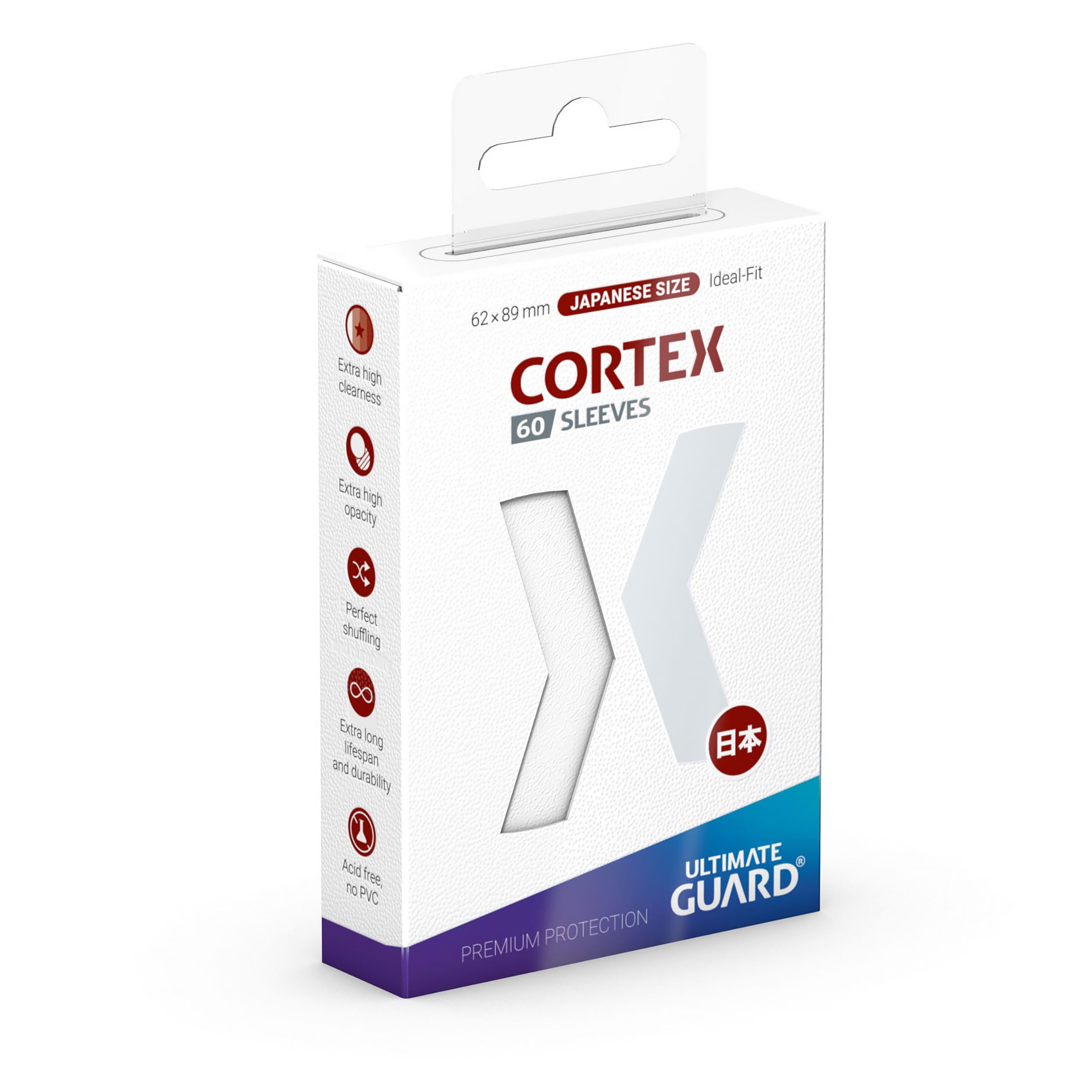 Product image Cortex Card Sleeves White 60-Pack Ultimate Guard for TCG Japanese Size