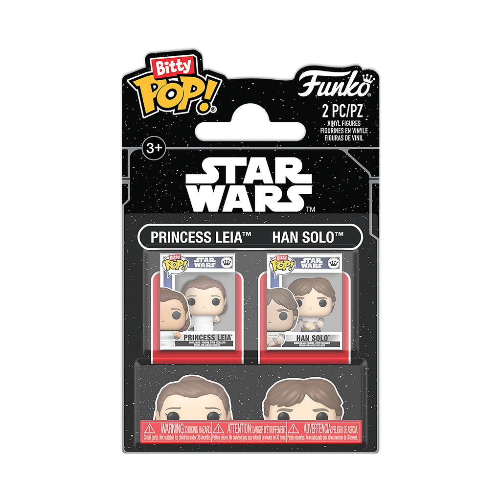 Zdjęcie produktu Star Wars - Leia i Han Solo Imperium kontratakuje Funko Bitty Pop zestaw 2 figurek