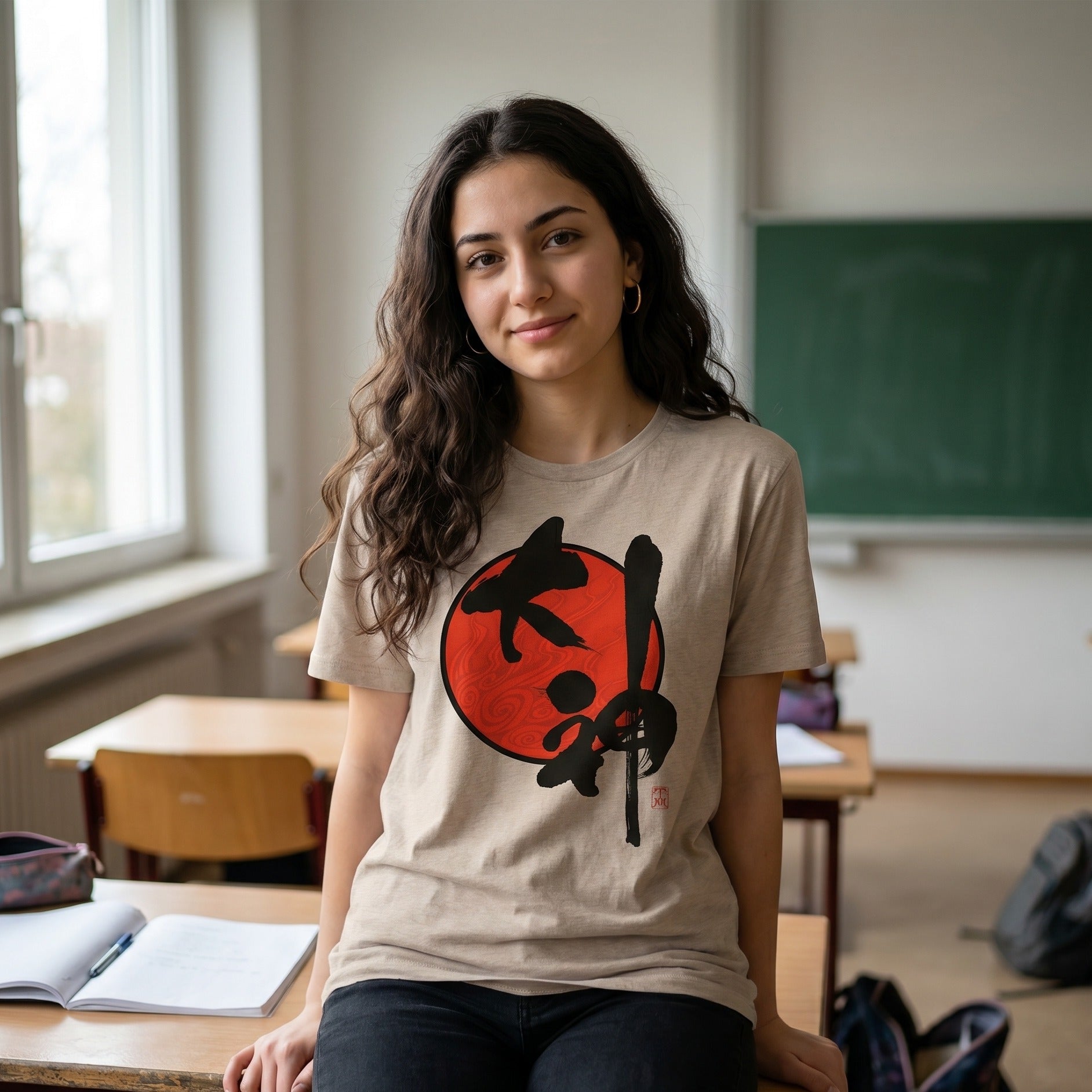 Zdjęcie produktu Okami - Koszulka z logo, beżowa