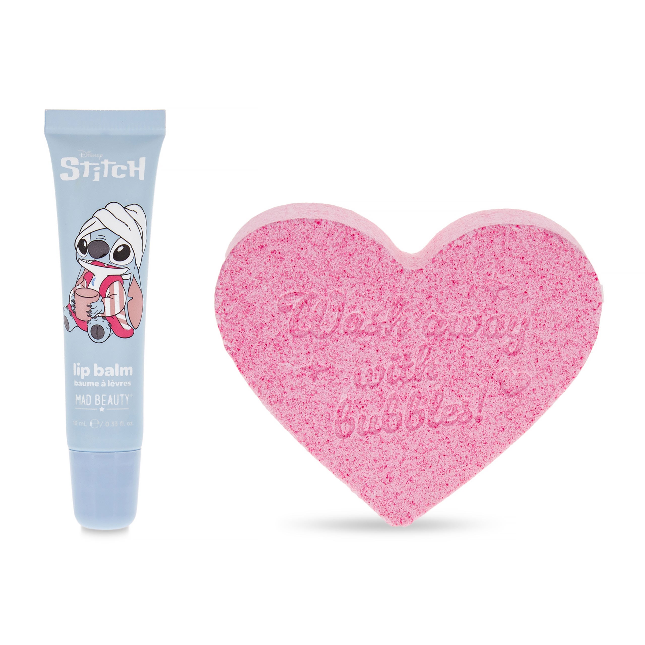 Zdjęcie produktu Zestaw kosmetyczny Stitch: balsam do ust i musująca kula do kąpieli - Lilo & Stitch