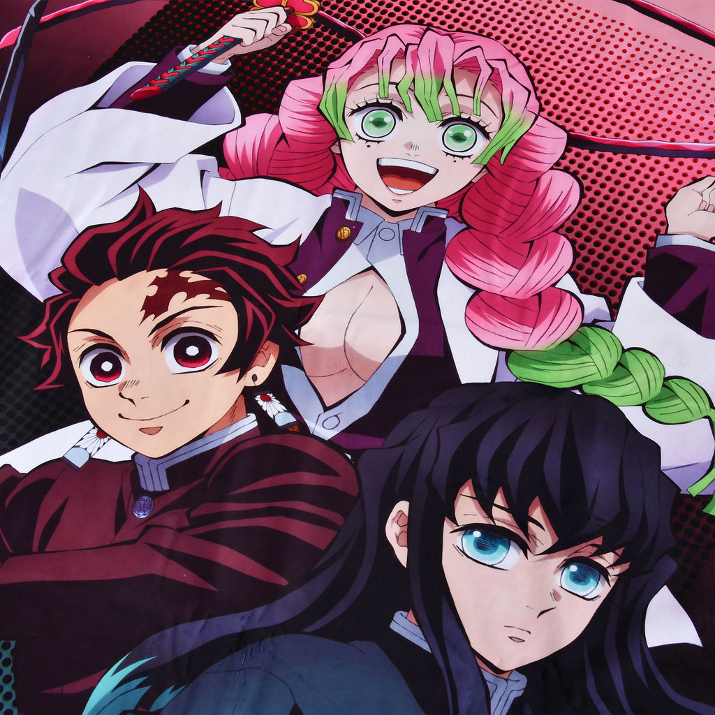 Zdjęcie produktu Demon Slayer - Koc przytulny Tanjiro, Mitsuri i Muichiro