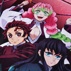 Zdjęcie produktu Demon Slayer - Koc przytulny Tanjiro, Mitsuri i Muichiro