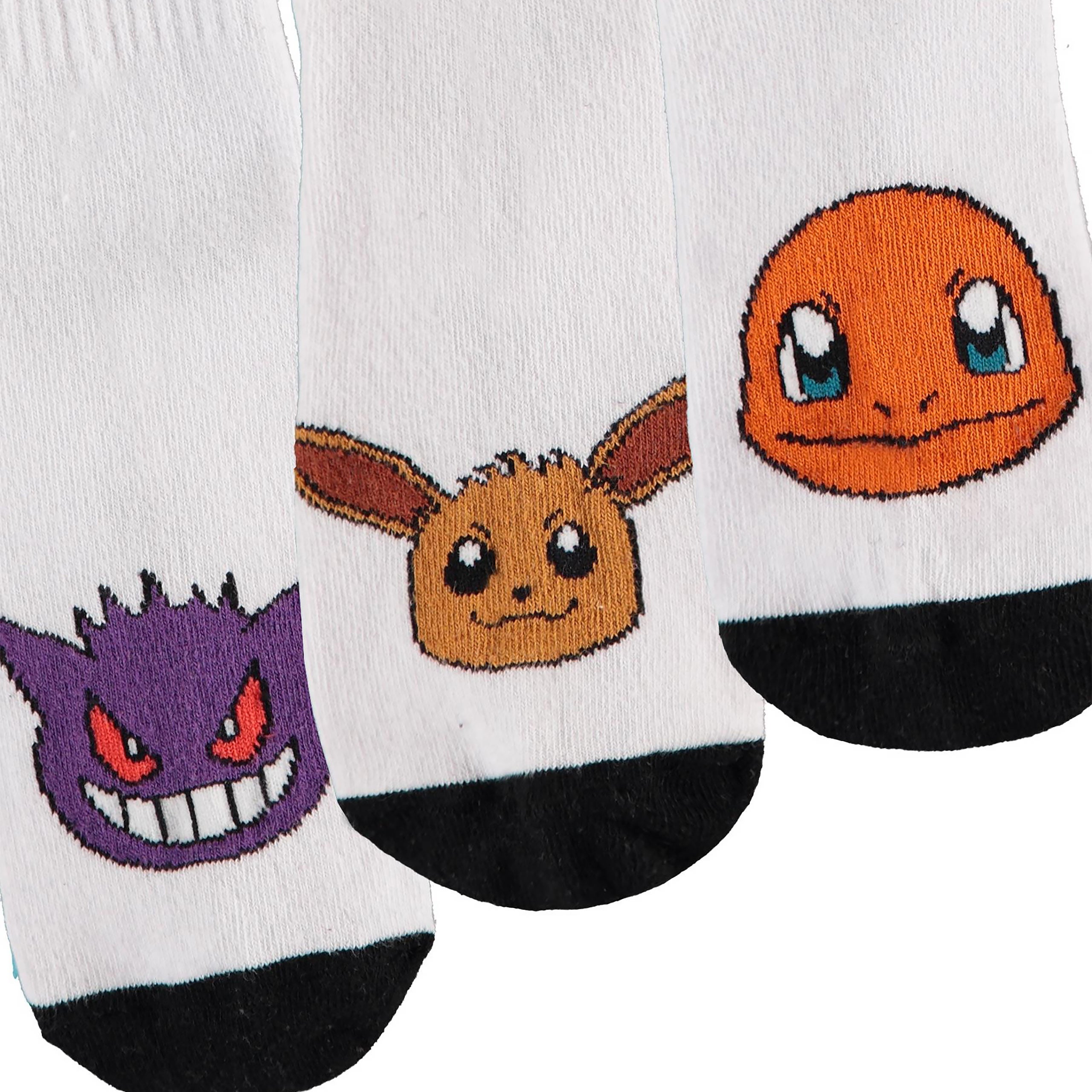 Zdjęcie produktu Skarpetki Charmander, Gengar i Eevee Zestaw 3 pary - Pokémon