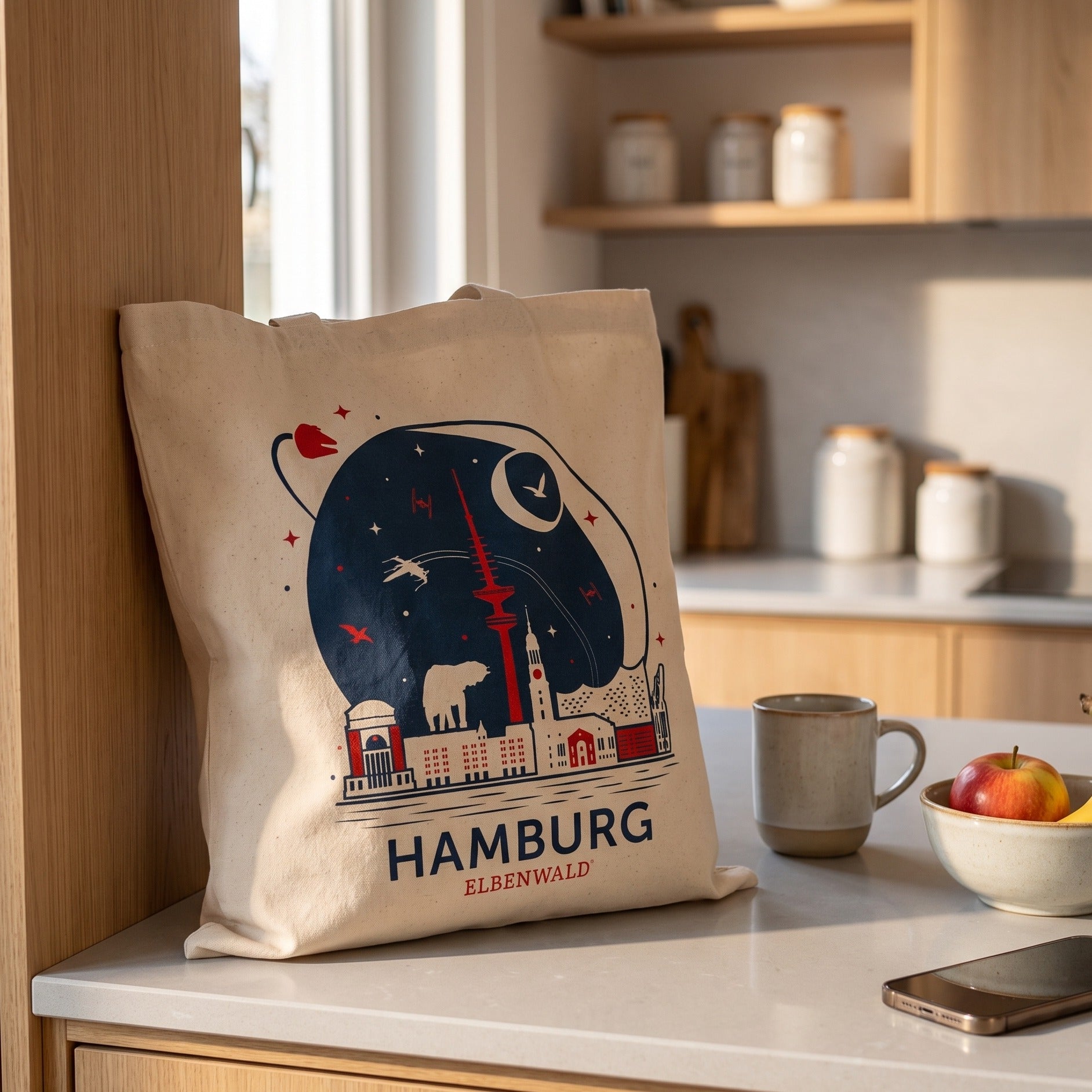 Zdjęcie produktu Elbenwald w Hamburgu Torba jutowa Skyline