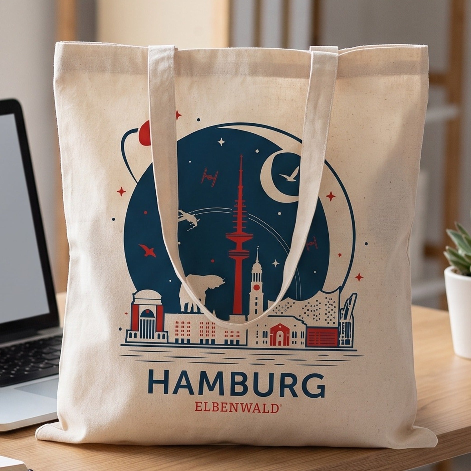 Zdjęcie produktu Elbenwald w Hamburgu Torba jutowa Skyline