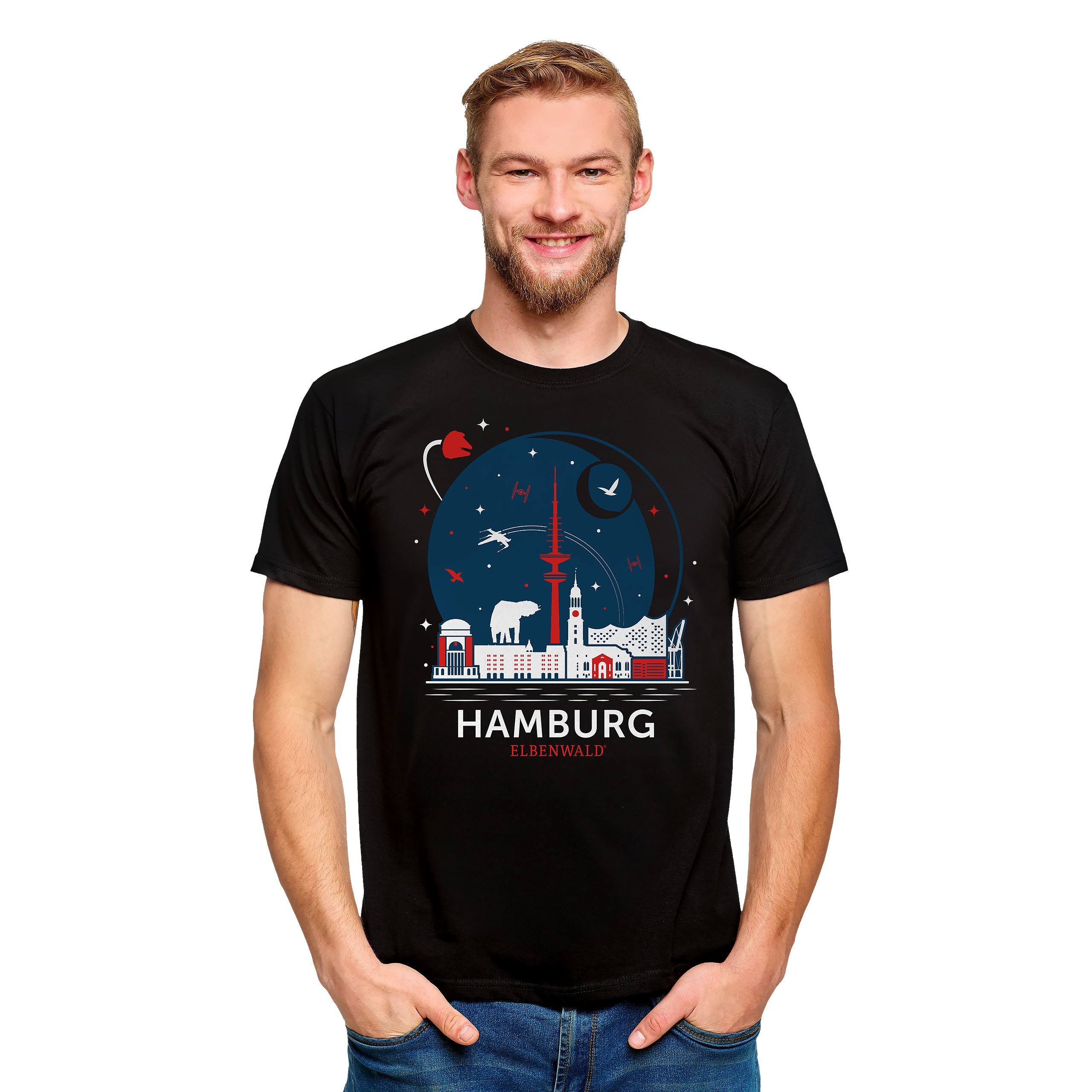Product image Elbenwald in Hamburg Skyline T-Shirt Black