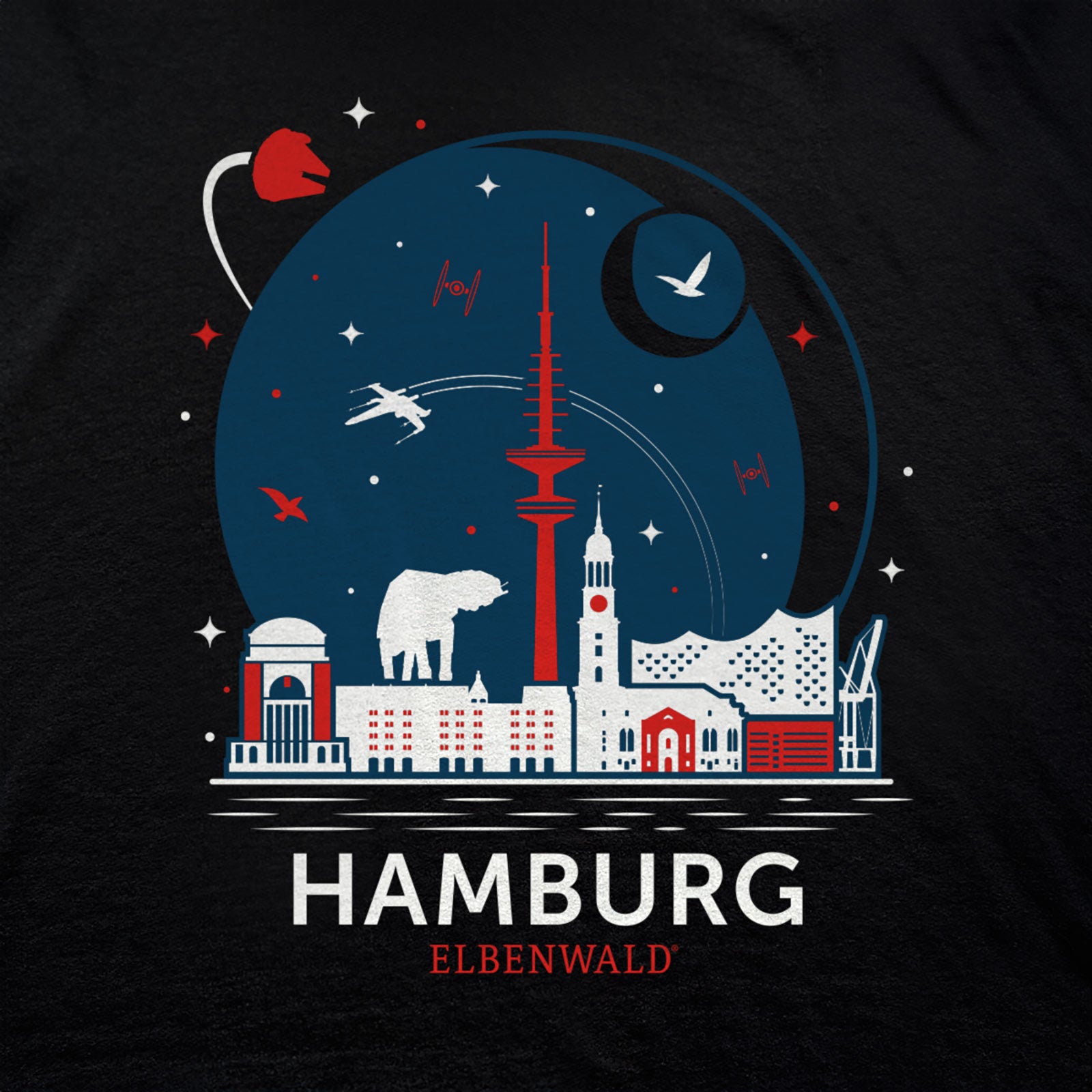Zdjęcie produktu Koszulka Elbenwald w Hamburgu Skyline czarna