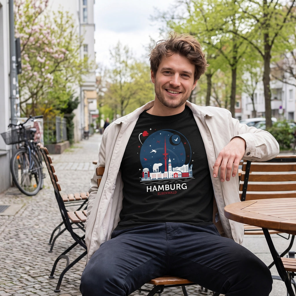 Product image Elbenwald in Hamburg Skyline T-Shirt Black