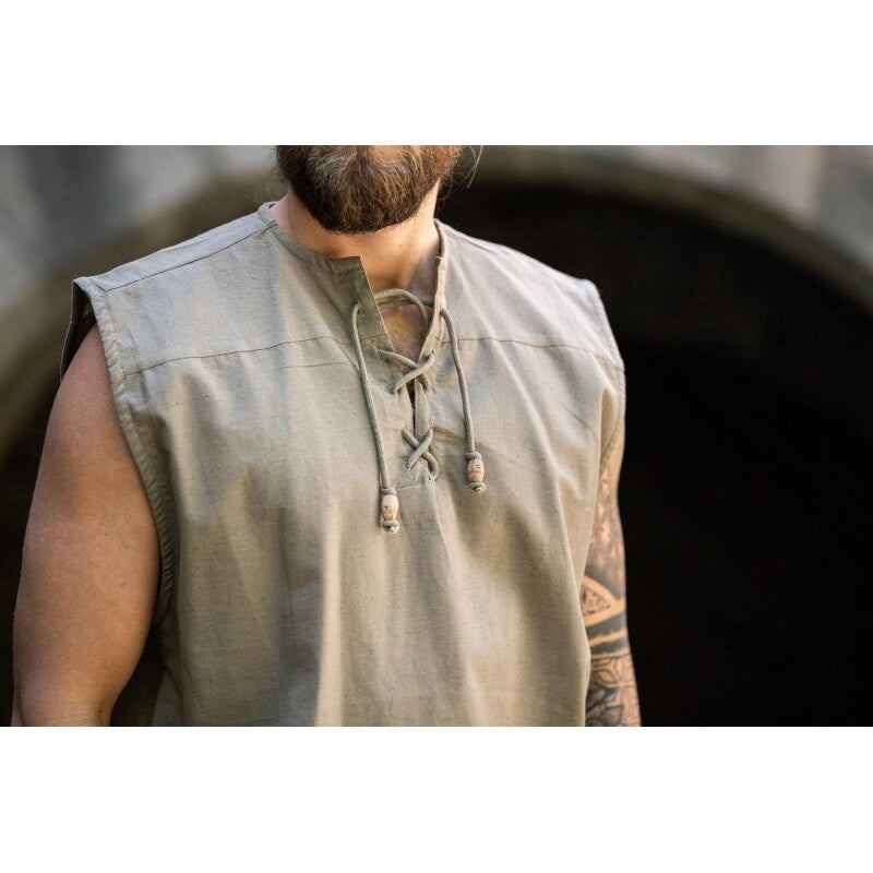 Product image Medieval Lace-Up Shirt Jean Sleeveless Beige