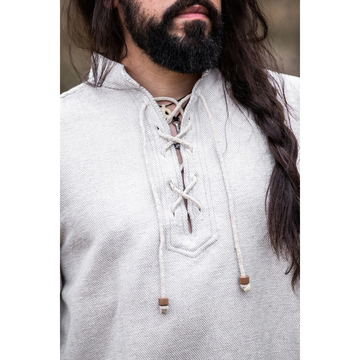 Product image Medieval Cotton Shirt Ingolf handwoven grey