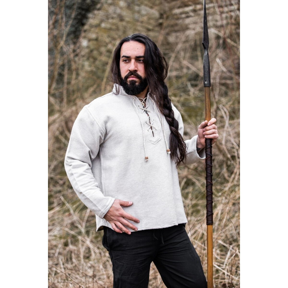 Product image Medieval Cotton Shirt Ingolf handwoven grey