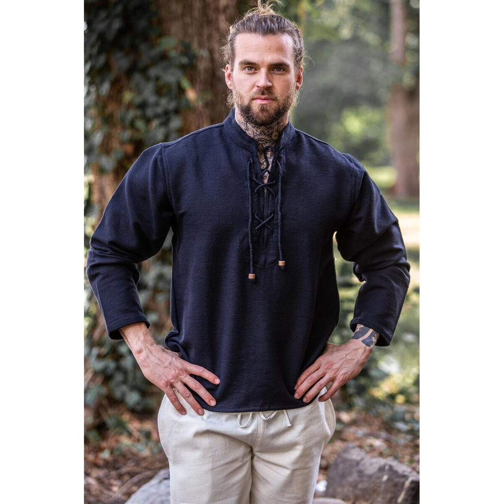 Product image Medieval Cotton Shirt Ingolf handwoven black