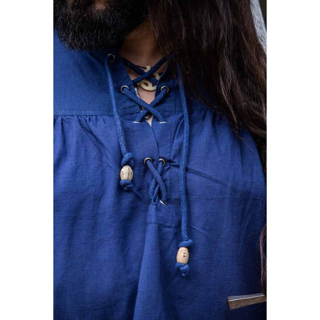 Product image Medieval Lace-Up Shirt with Eyelets Adrian blue