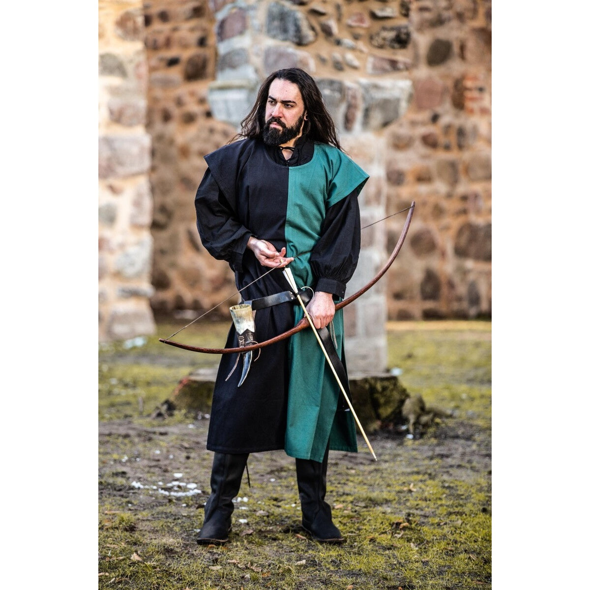Zdjęcie produktu Średniowieczny tabard Frederick czarno-zielony