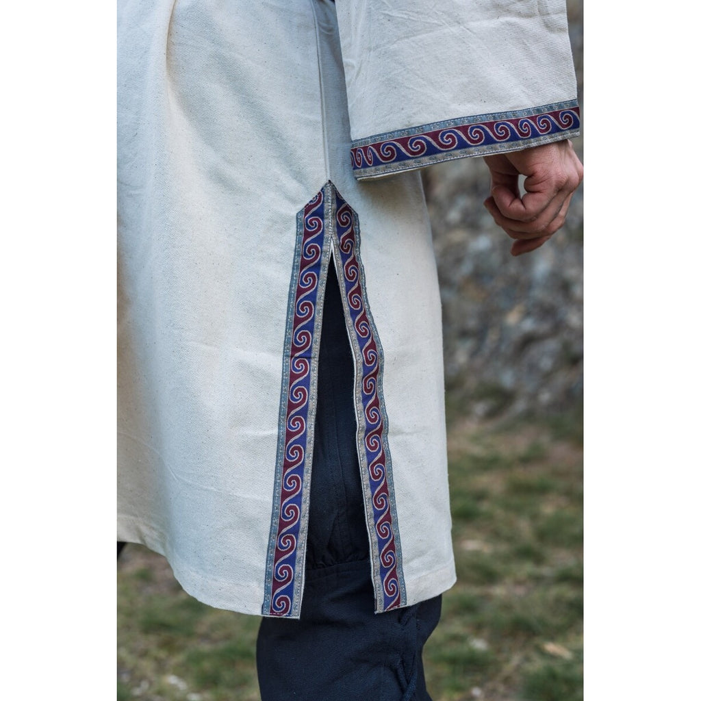 Zdjęcie produktu Średniowieczna tunika z bordiurą Halvor beżowa