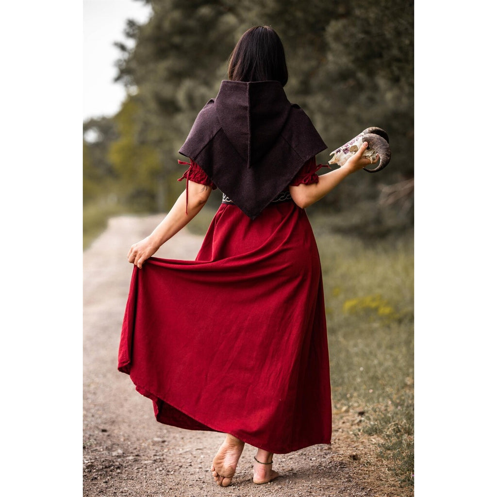 Product image Medieval Gugel Tyr with Wolf Embroidery brown