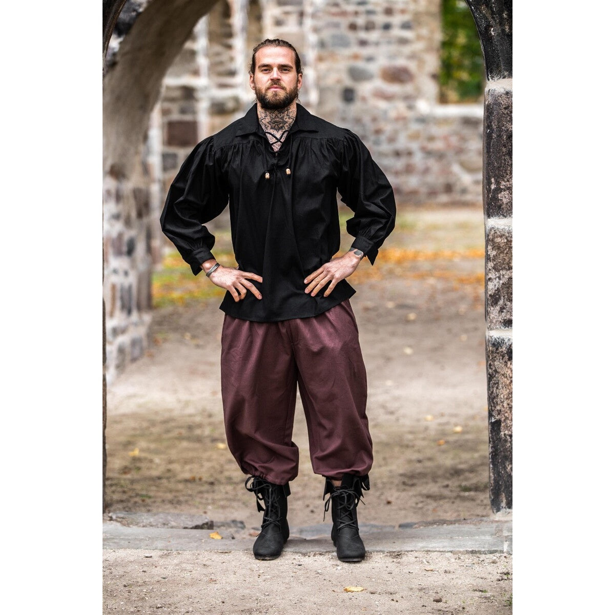 Zdjęcie produktu Średniowieczne spodnie 3/4 Vincent ciemnobrązowe